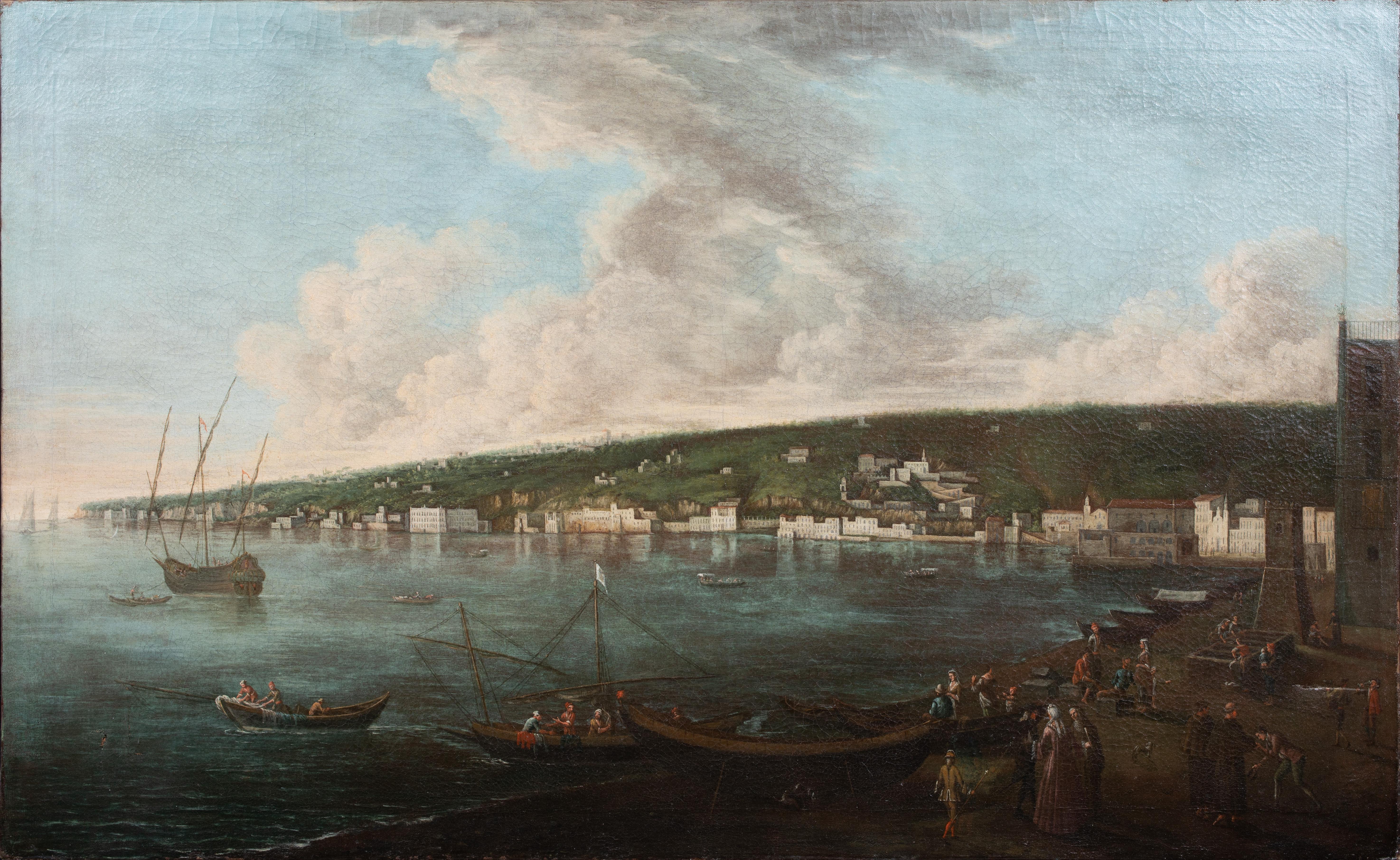 Unknown Landscape Painting - View Of Posillipo from the Riviera di Chiaia, circa 1695  by ANGELO MARIA COSTA 