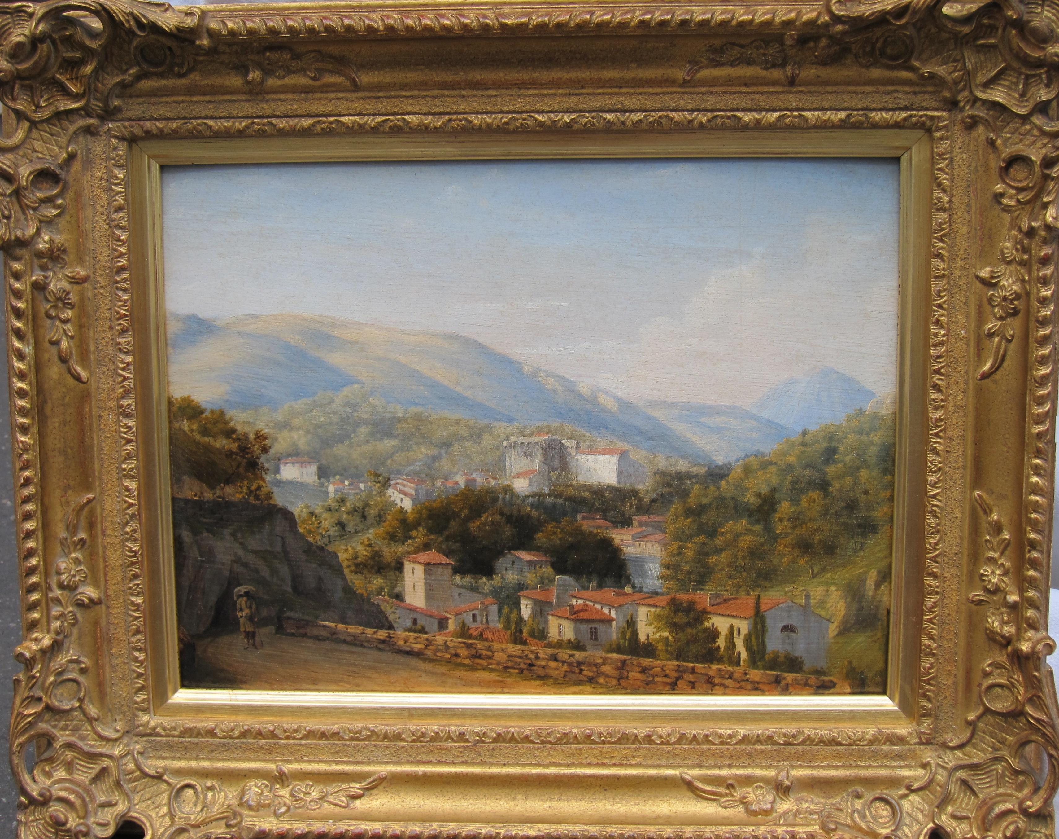 View of Royat, Puy-de-Dôme, circa 1830 - Painting by Unknown
