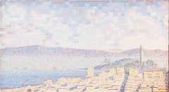 'View of San Francisco with Coit Tower', Bay Area, California, Pointillist Oil