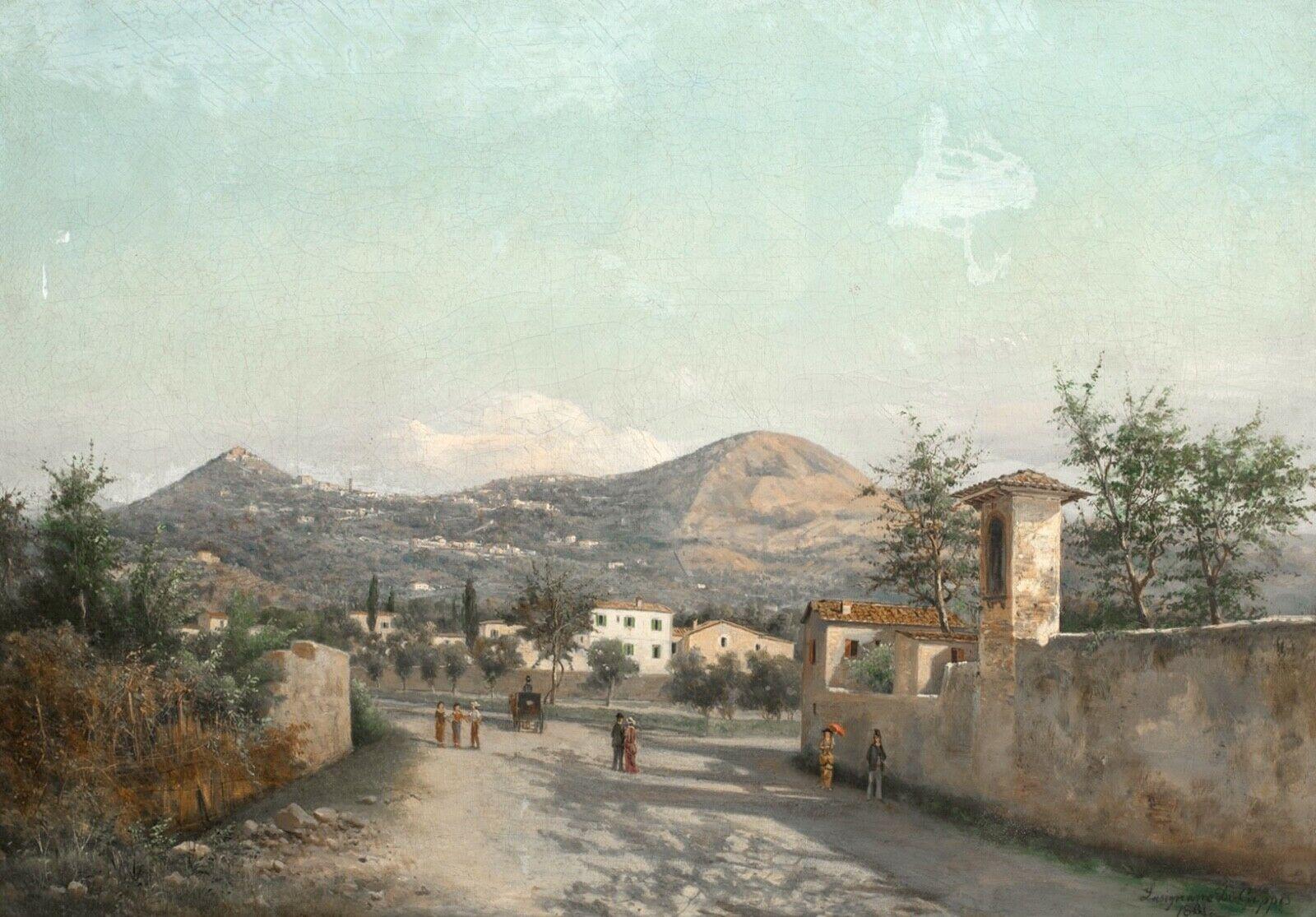 Landscape Painting Unknown - Vue de San Nicolo, Sardaigne, 19ème siècle