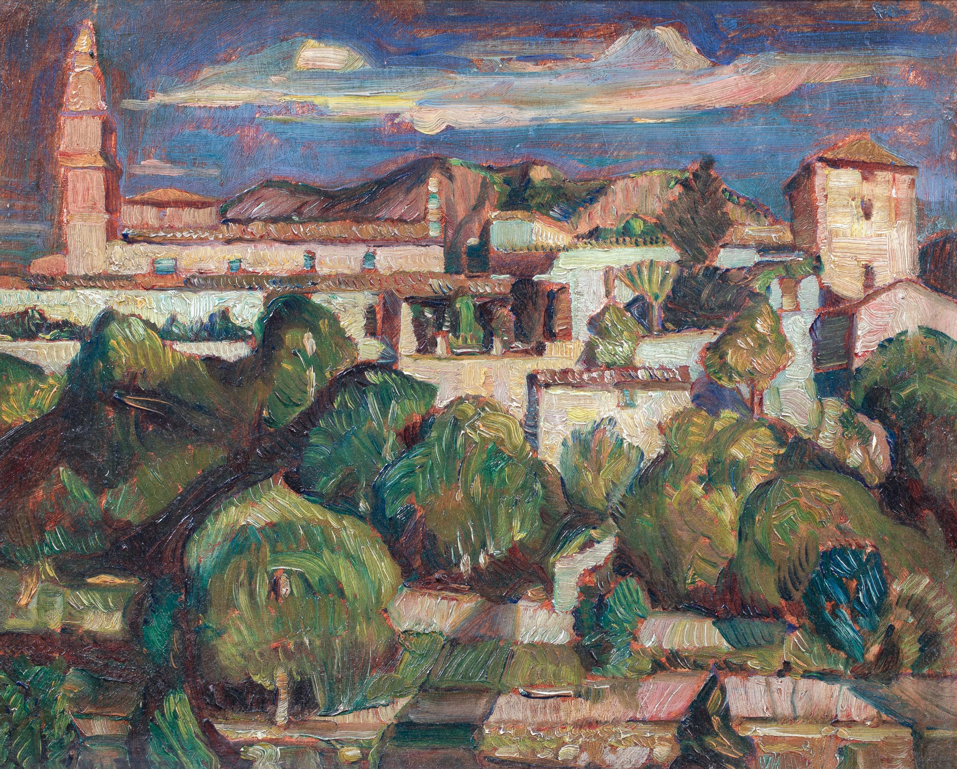 Unknown Landscape Painting - View Of VALLDEMOSSA, MALLORCA , 20th Century  LEO GESTEL (1881-1941)