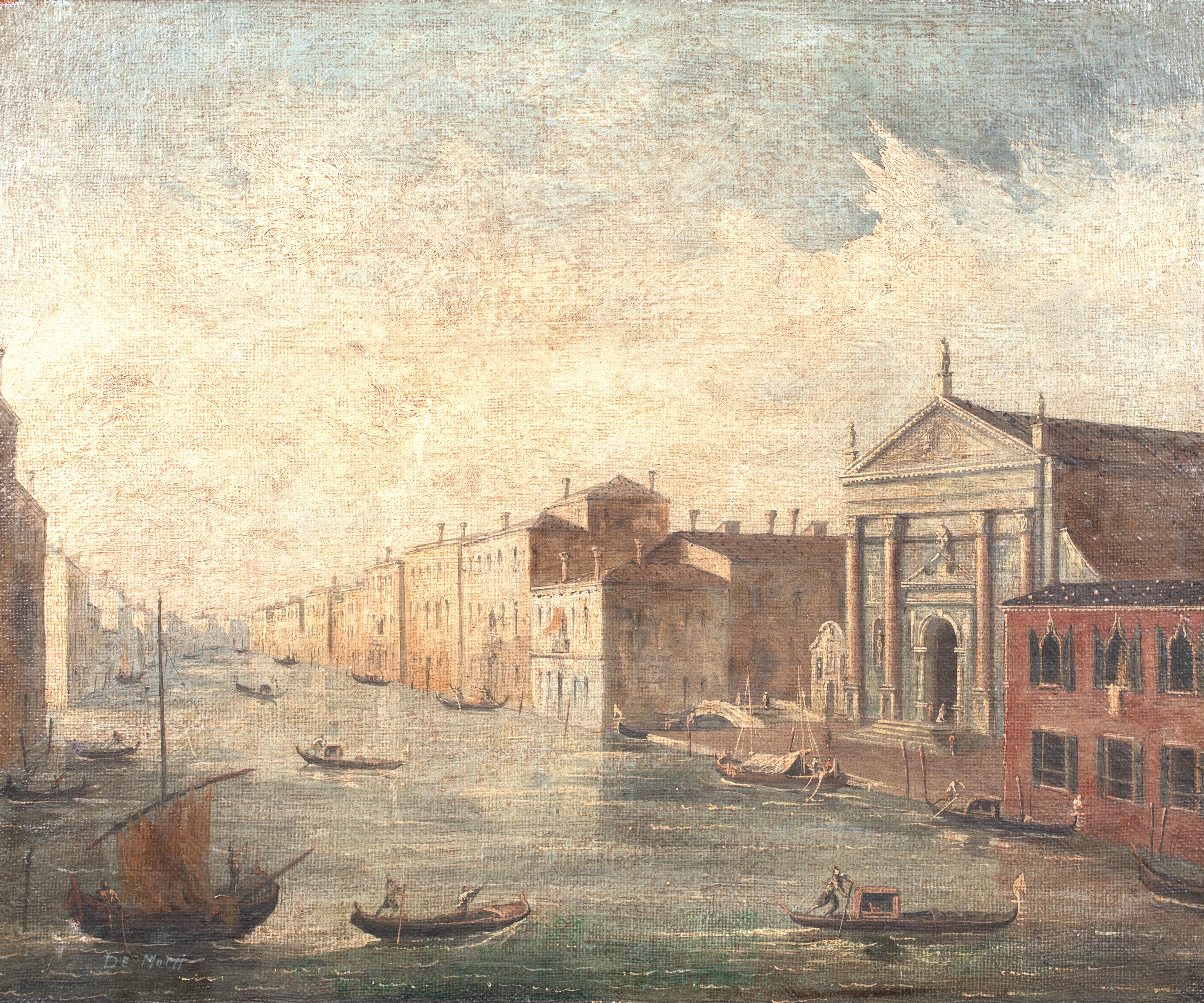 View Of Venice, 19th Century  follower of Michele Giovanni MARIESCHI (1696-1743) - Brown Landscape Painting by Unknown