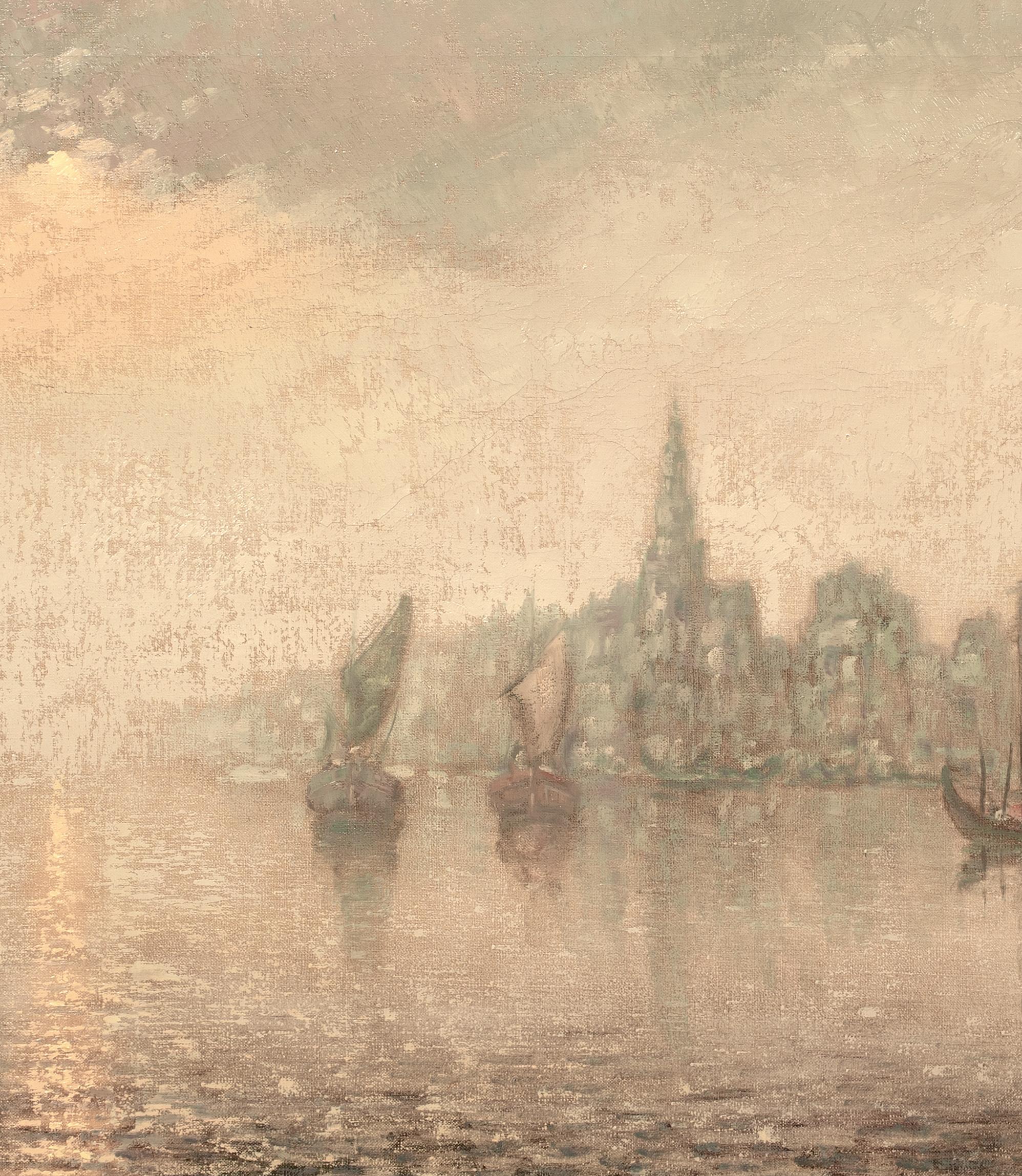 View Of Venice In The Moonlight, 19th Century  French Impressionist School For Sale 2