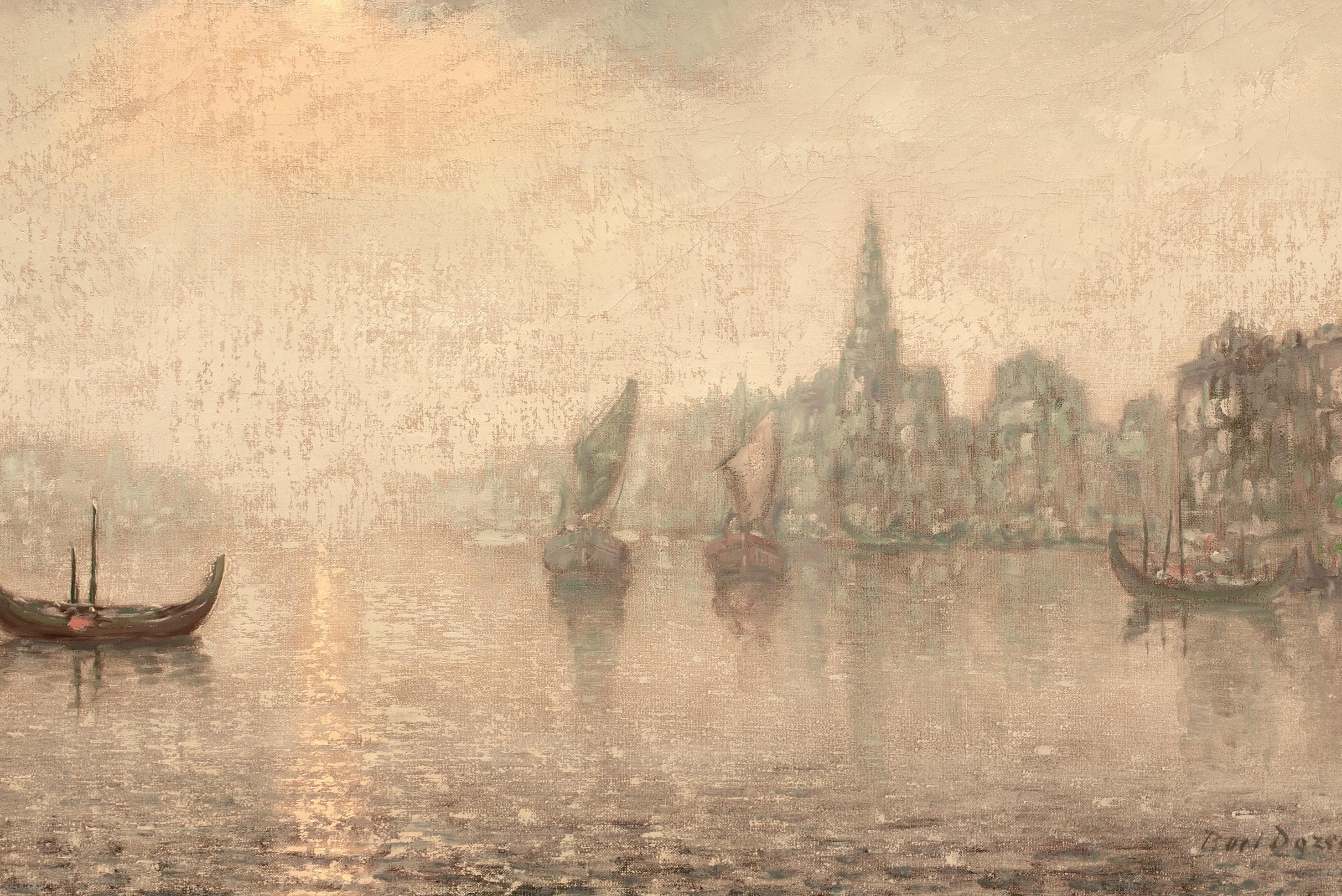 View Of Venice In The Moonlight, 19th Century  French Impressionist School For Sale 4