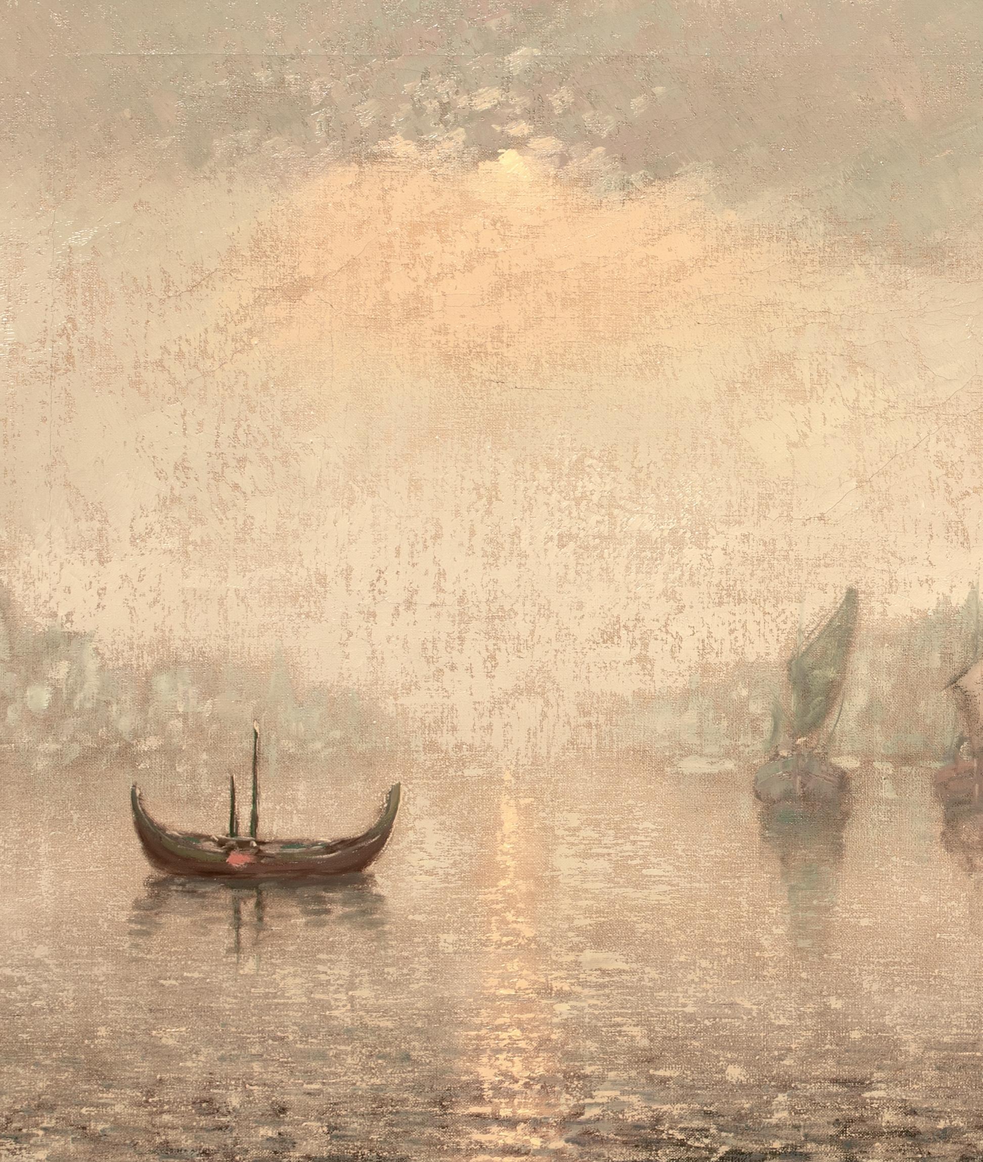 View Of Venice In The Moonlight, 19th Century  French Impressionist School For Sale 5