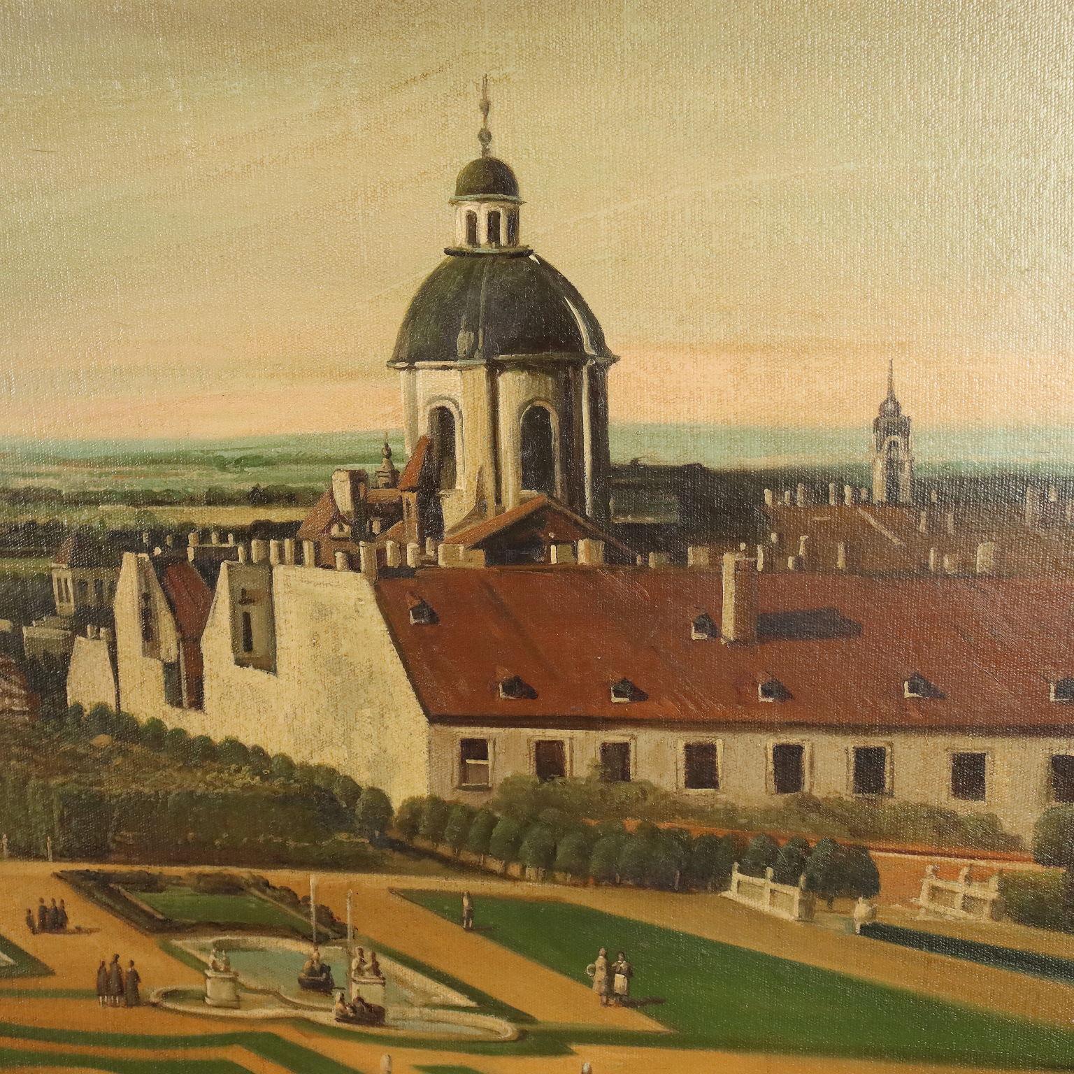 View of Vienna from the Belvedere, Copy of Canaletto Painting Mixed Media Italy  4