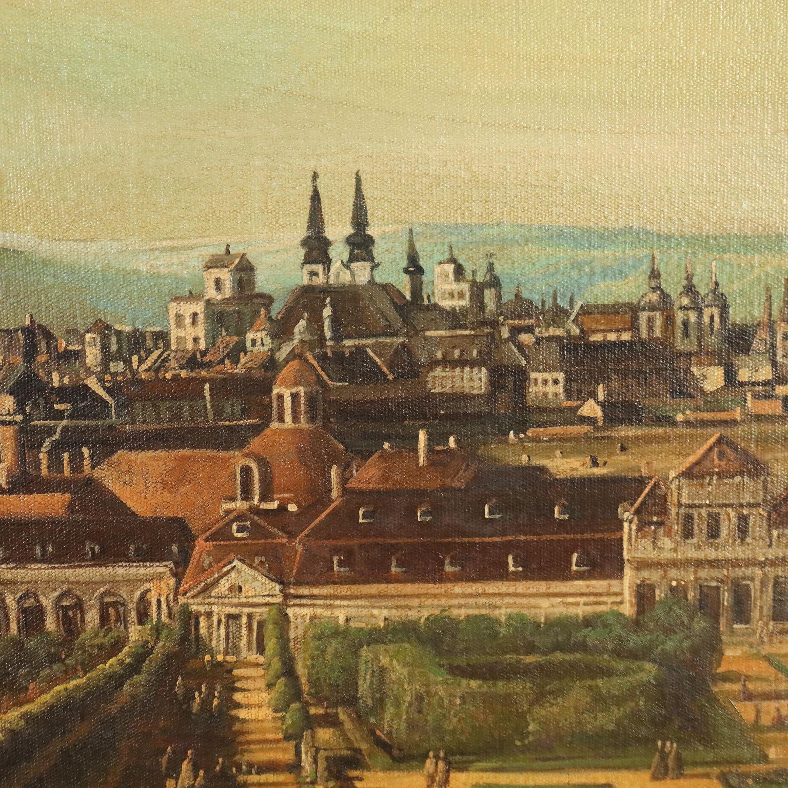 View of Vienna from the Belvedere, Copy of Canaletto Painting Mixed Media Italy  5
