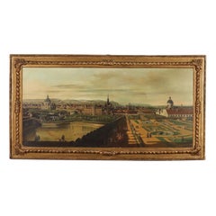 View of Vienna from the Belvedere, Copy of Canaletto Painting Mixed Media Italy 