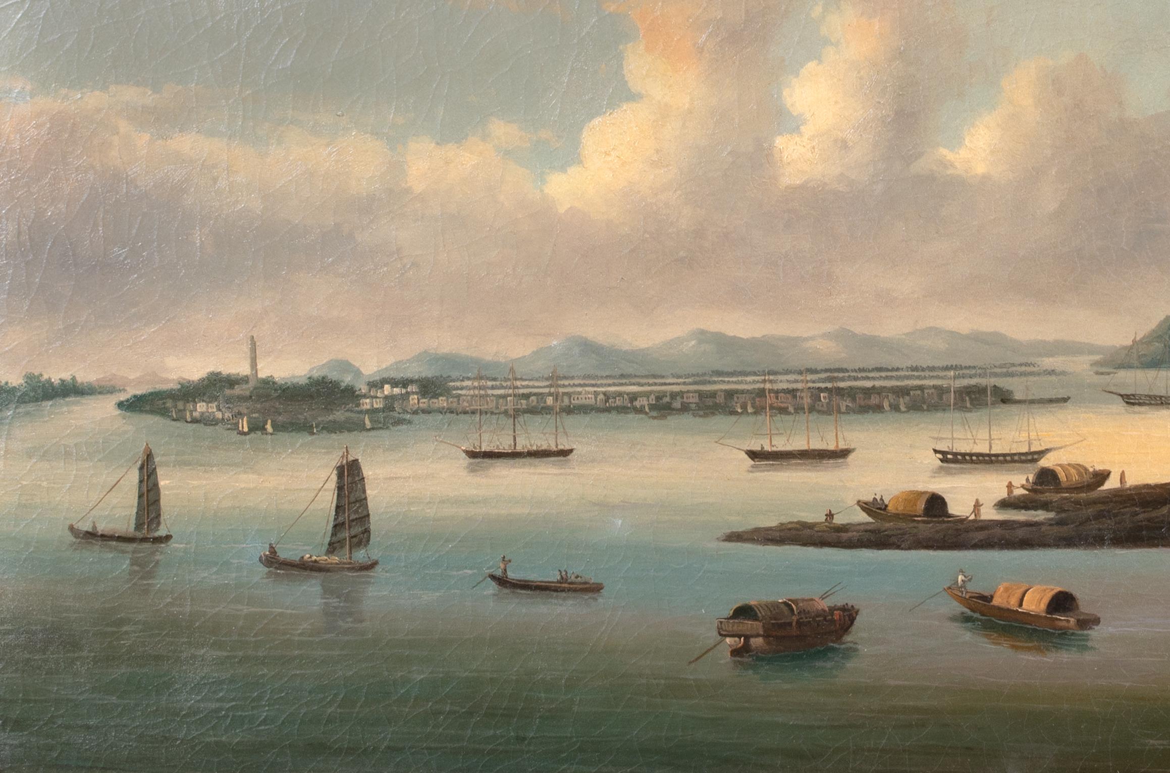 View Of Whampoa Anchorage China, 19th Century  Chinese Trade Export Port For Sale 2