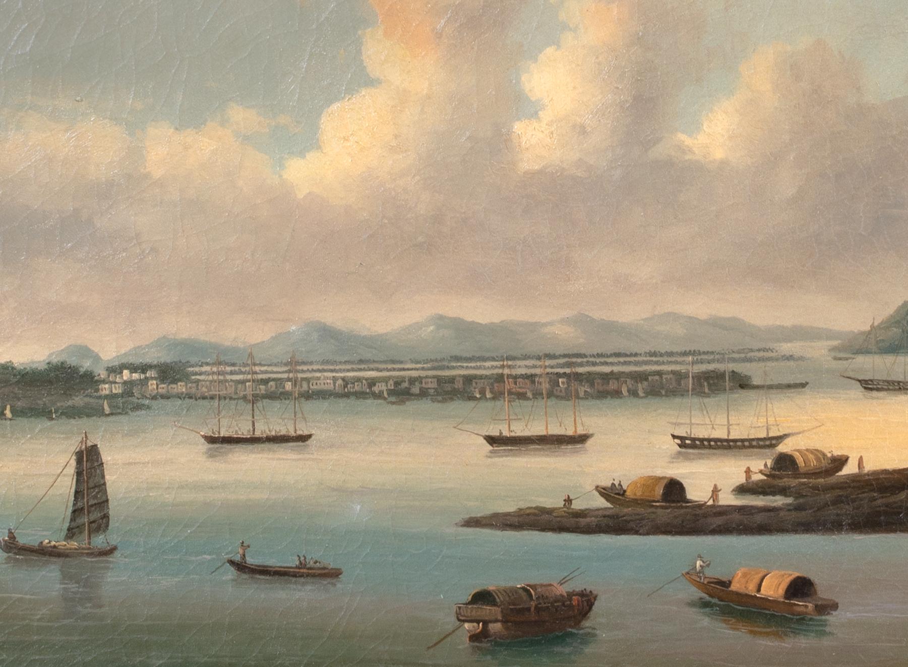 View Of Whampoa Anchorage China, 19th Century  Chinese Trade Export Port For Sale 3