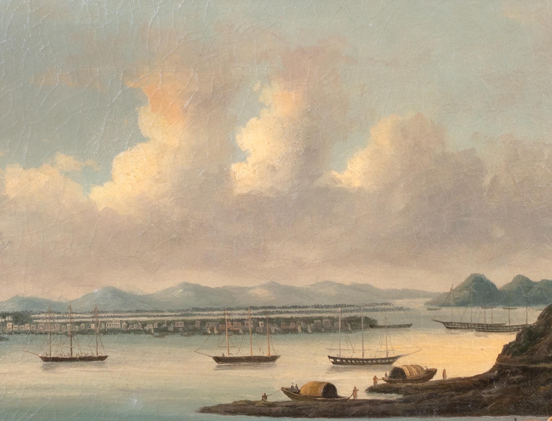 View Of Whampoa Anchorage China, 19th Century  Chinese Trade Export Port For Sale 5