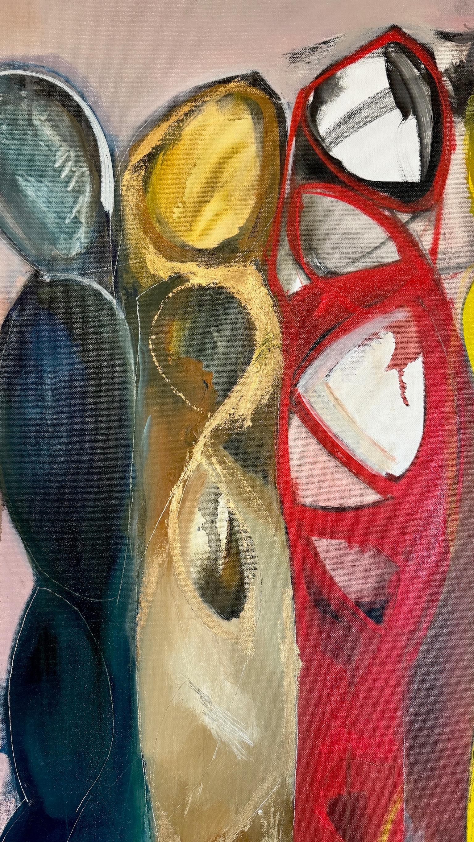 Contemporary figures, Vignettes, Abstract figures. - Painting by Unknown