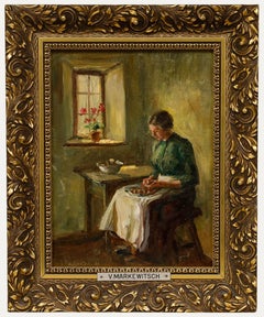 Viktor Markewitsch (1881-1932) - Olio del 1929 incorniciato, Vicino alla finestra