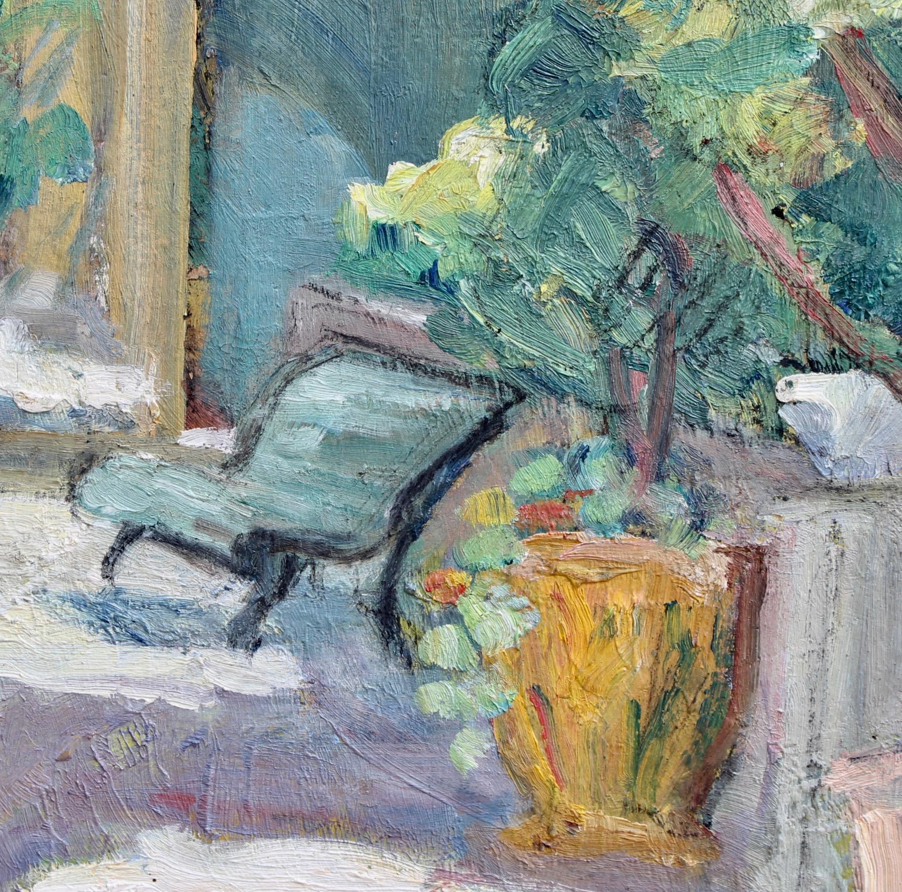 'Villa Courtyard in Provence', French School  5