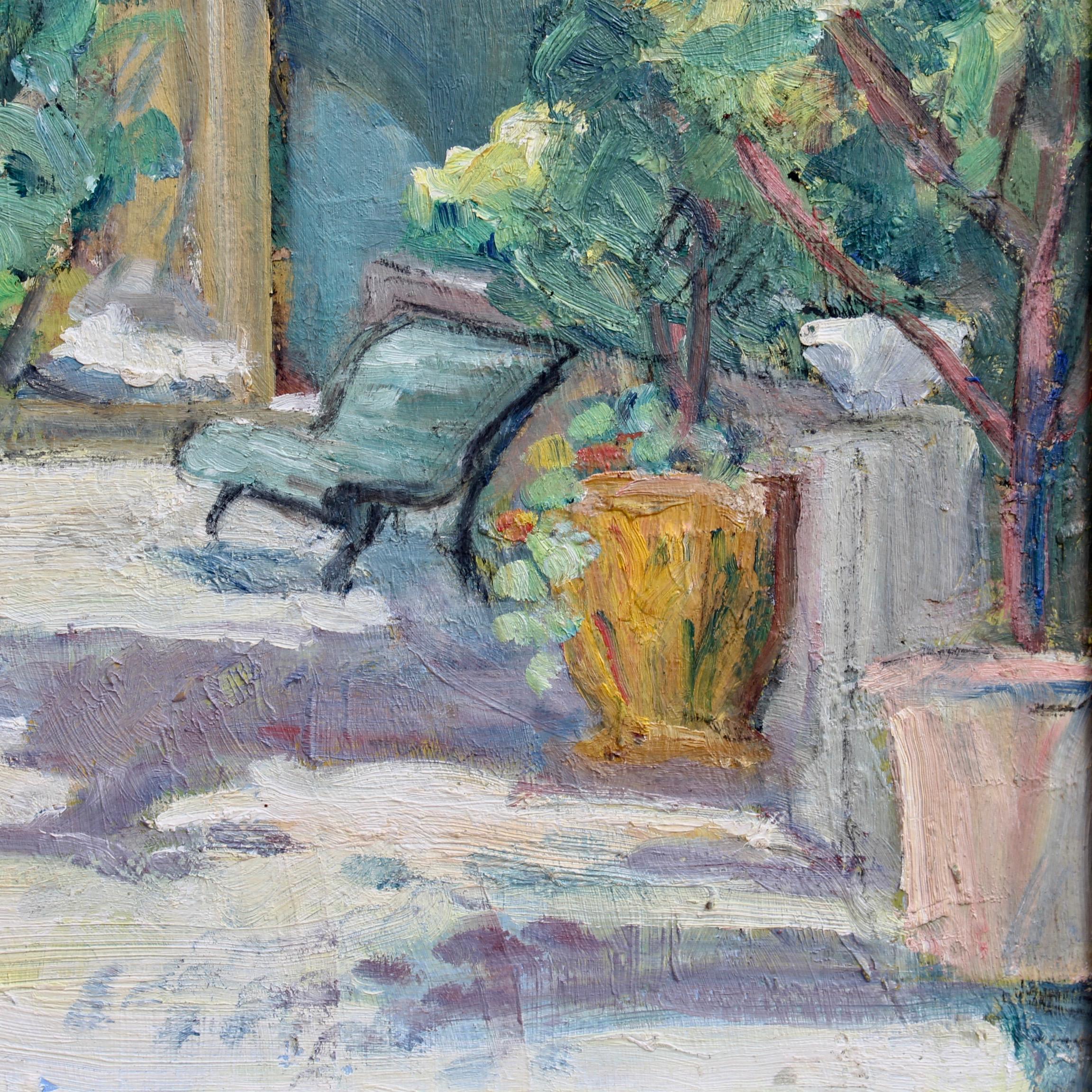 'Villa Courtyard in Provence', French School  7