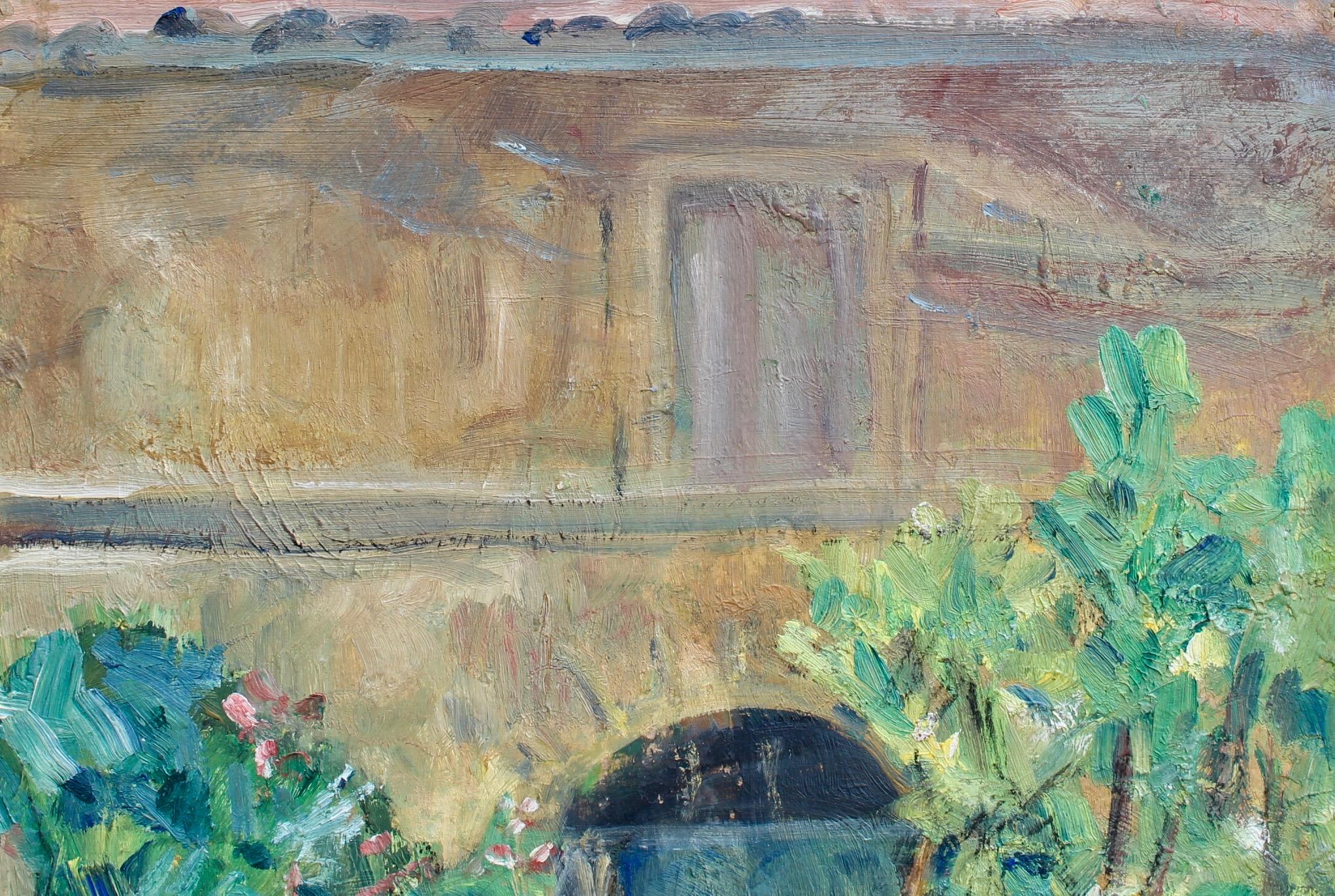 'Villa Courtyard in Provence', French School  1