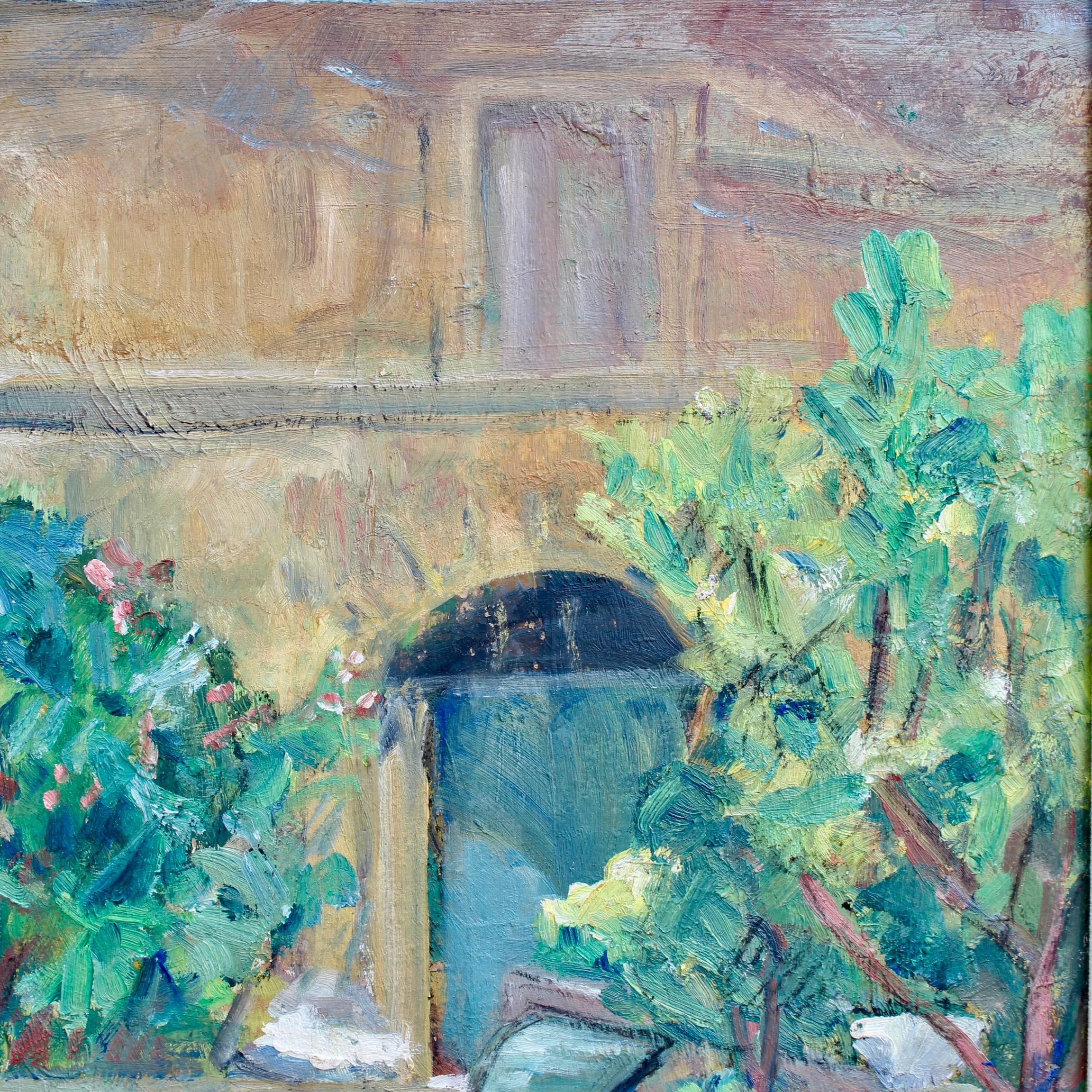 'Villa Courtyard in Provence', French School  3