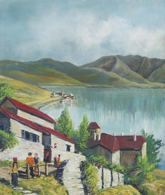 Vintage Mid Century Slovakian Village by the Lake