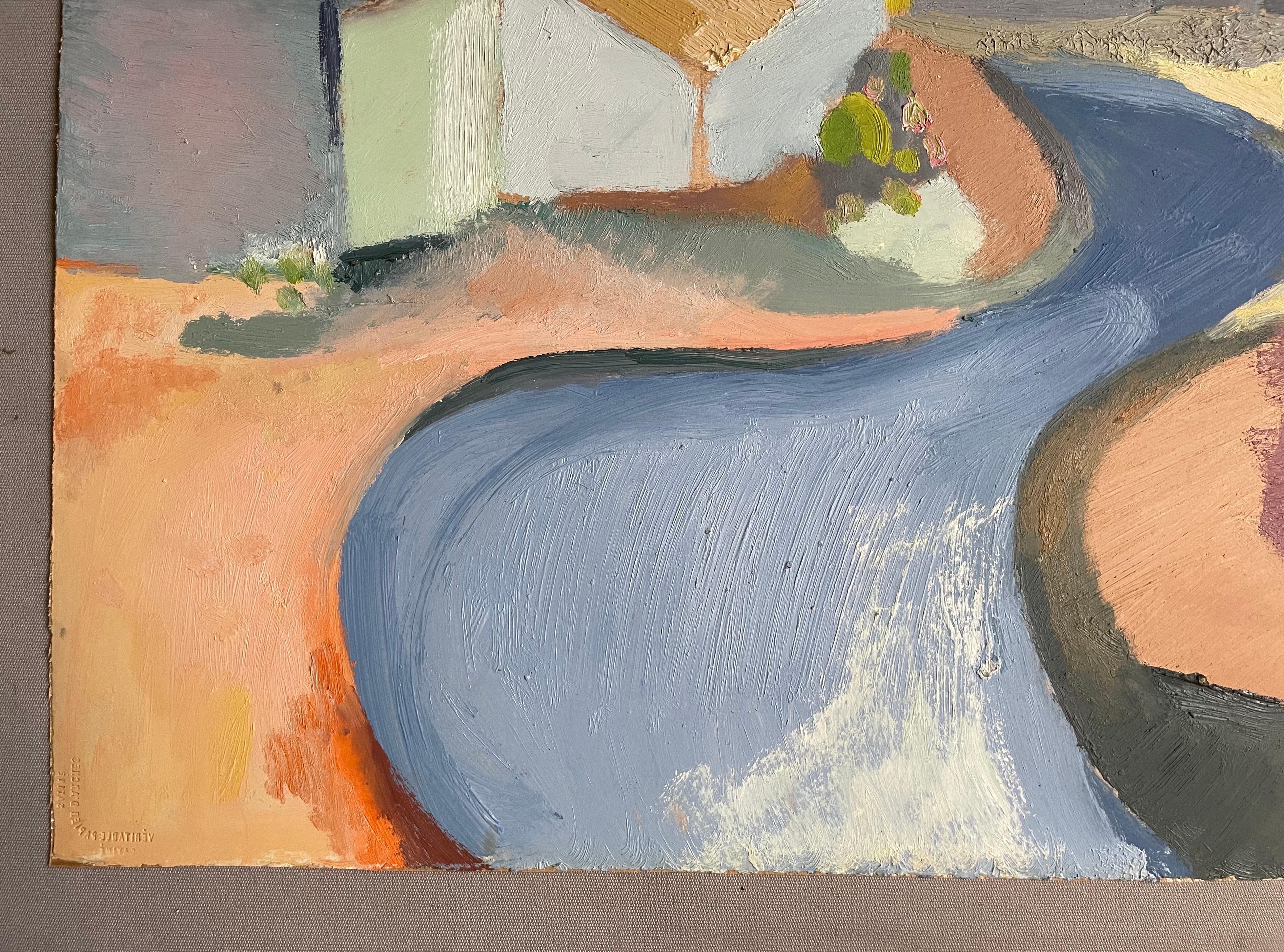 Village, Gouache, Grand Format en vente 1