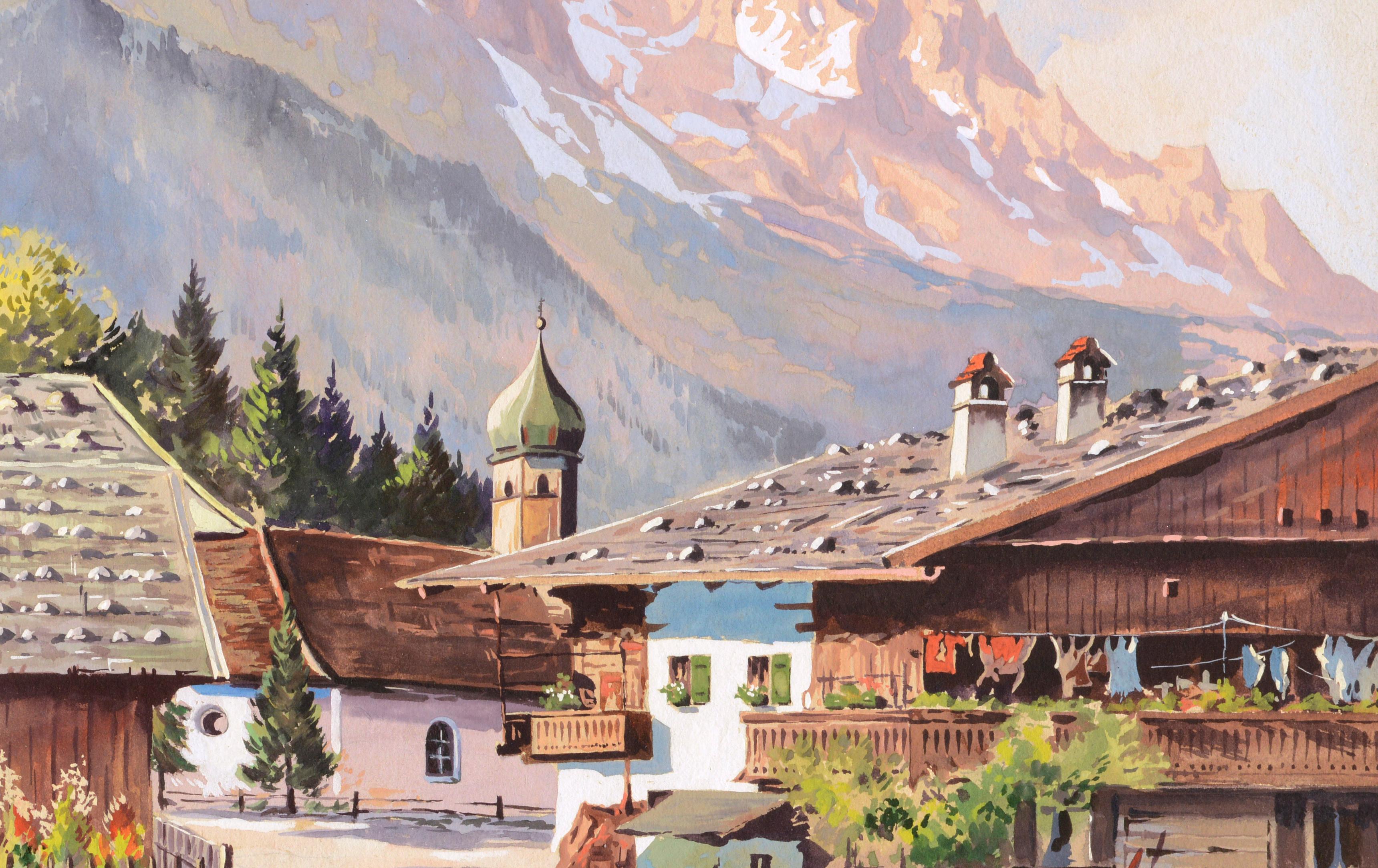 Village dans les montagnes de l'Oural - Paysage du milieu du siècle dernier - Impressionnisme Art par Unknown