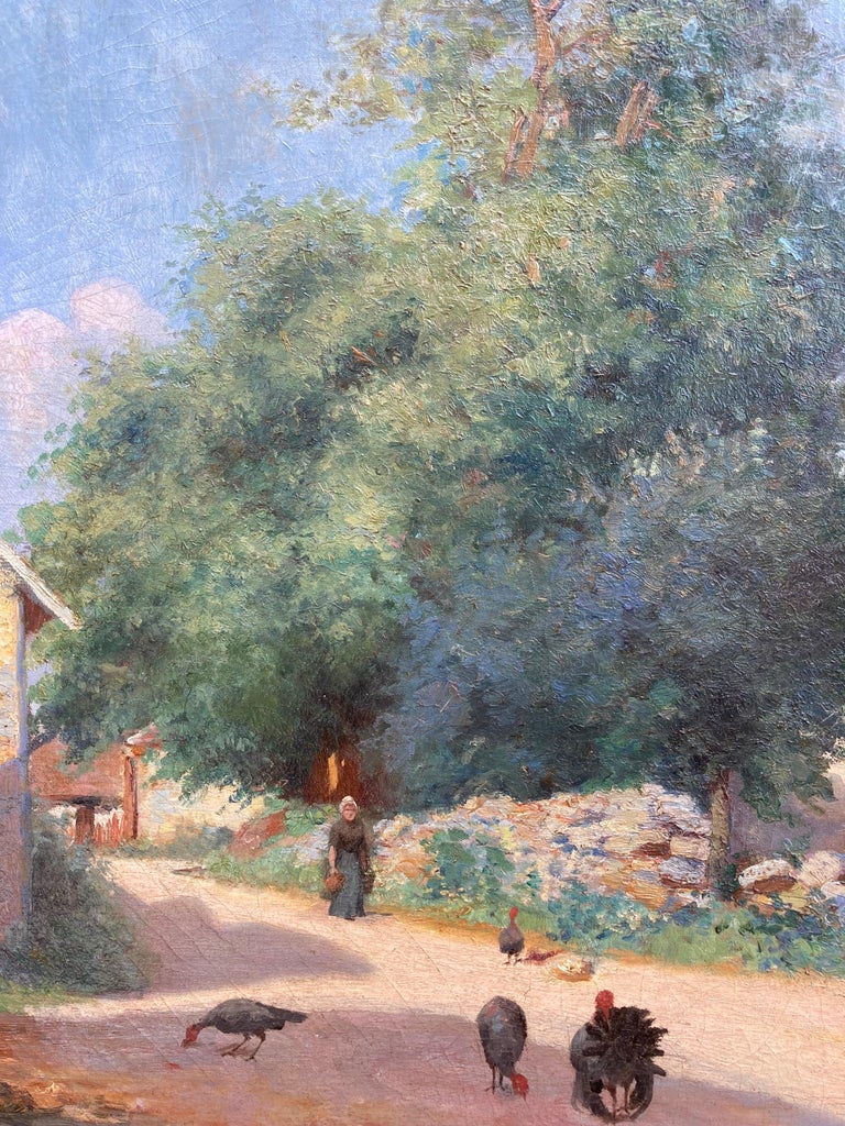 Village Road (French Impressionist, 1898) - Painting by Unknown