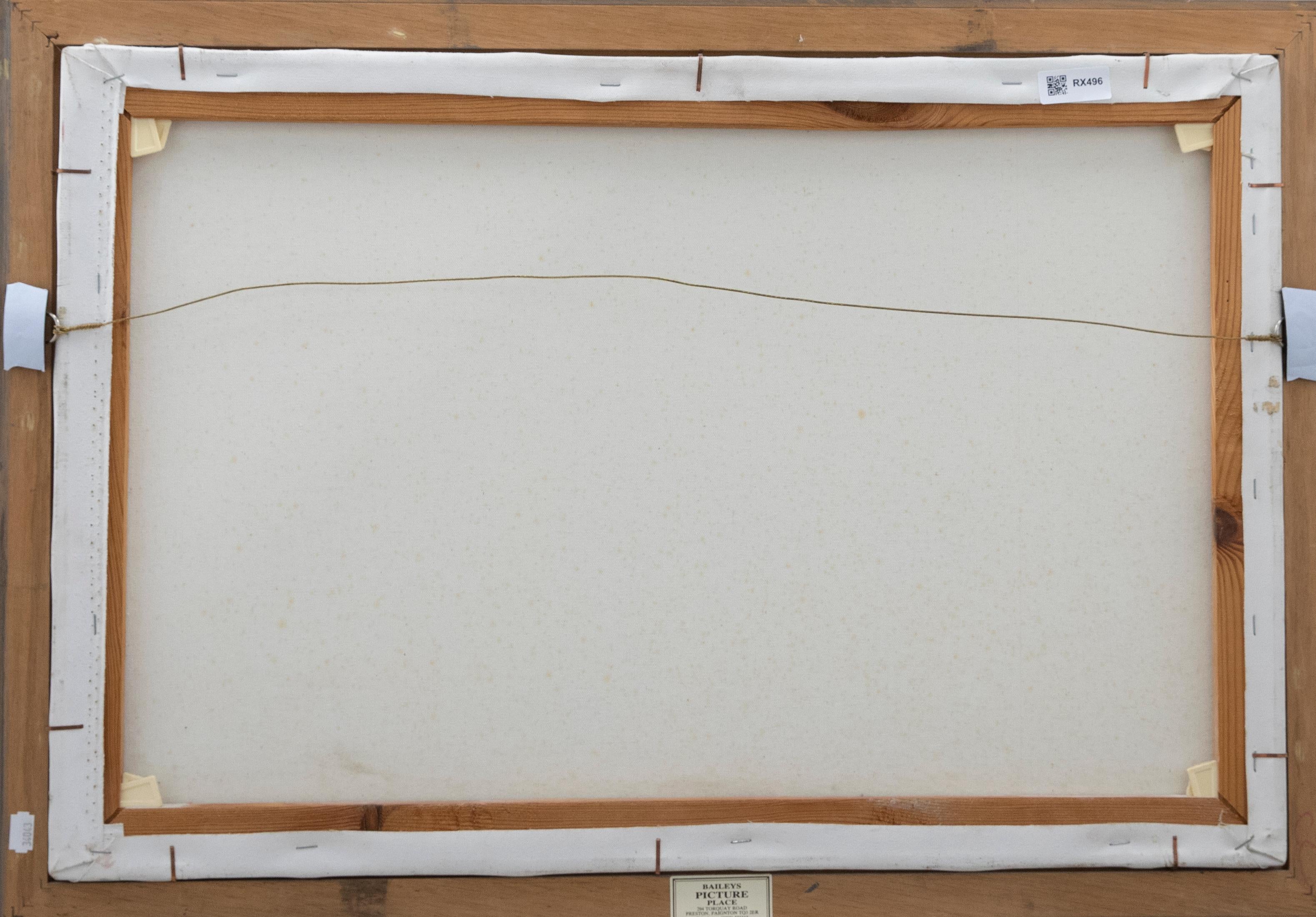 Una suggestiva scena nautica di Vincent Neave, che mostra velieri e un rimorchiatore fumante in acque agitate. Firmato e datato in basso a destra. Presentato in una cornice in legno del XX secolo. Su tela su barelle. 
