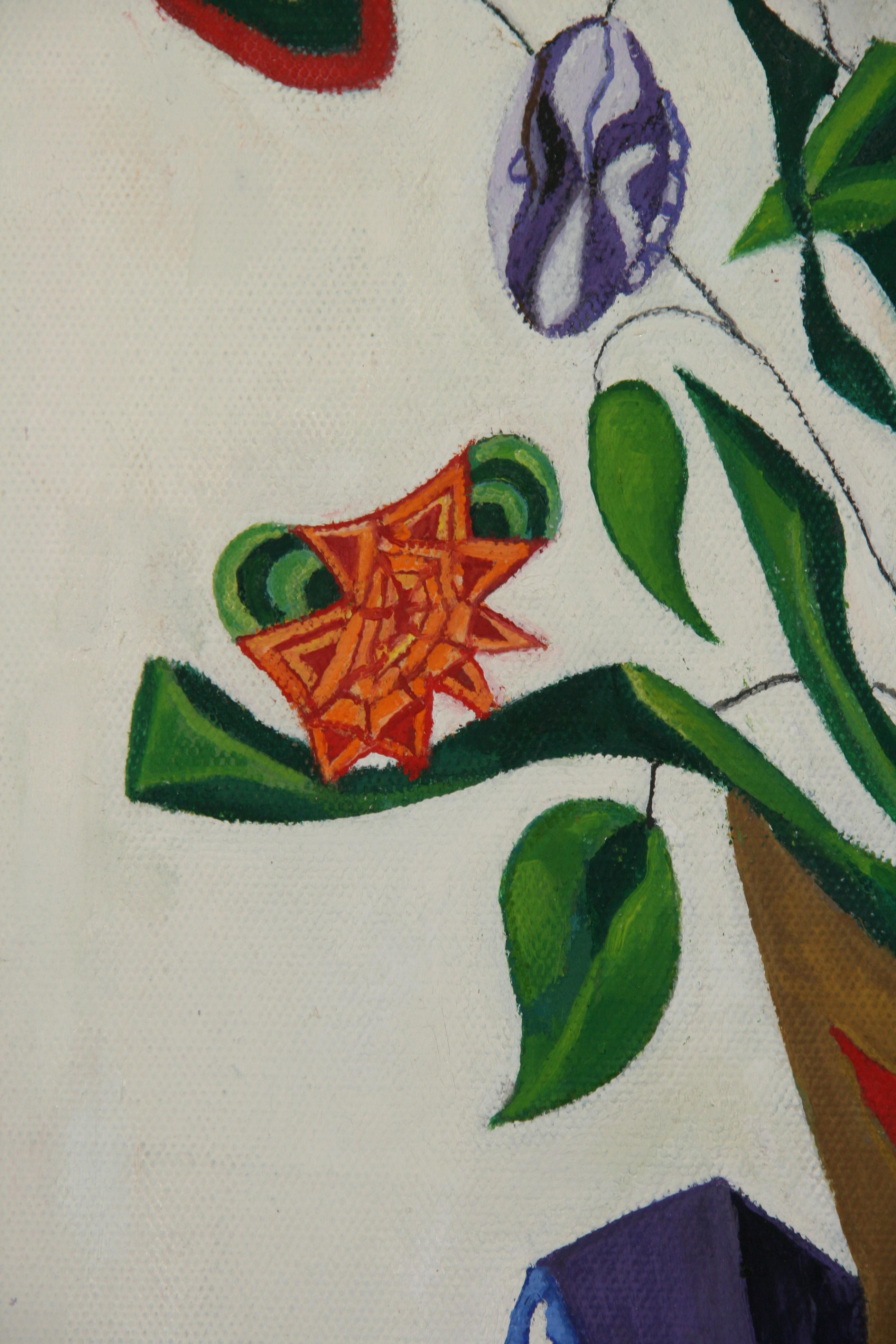 Abstrakter Vintage-Blumenstrauß  der Blume im Angebot 7