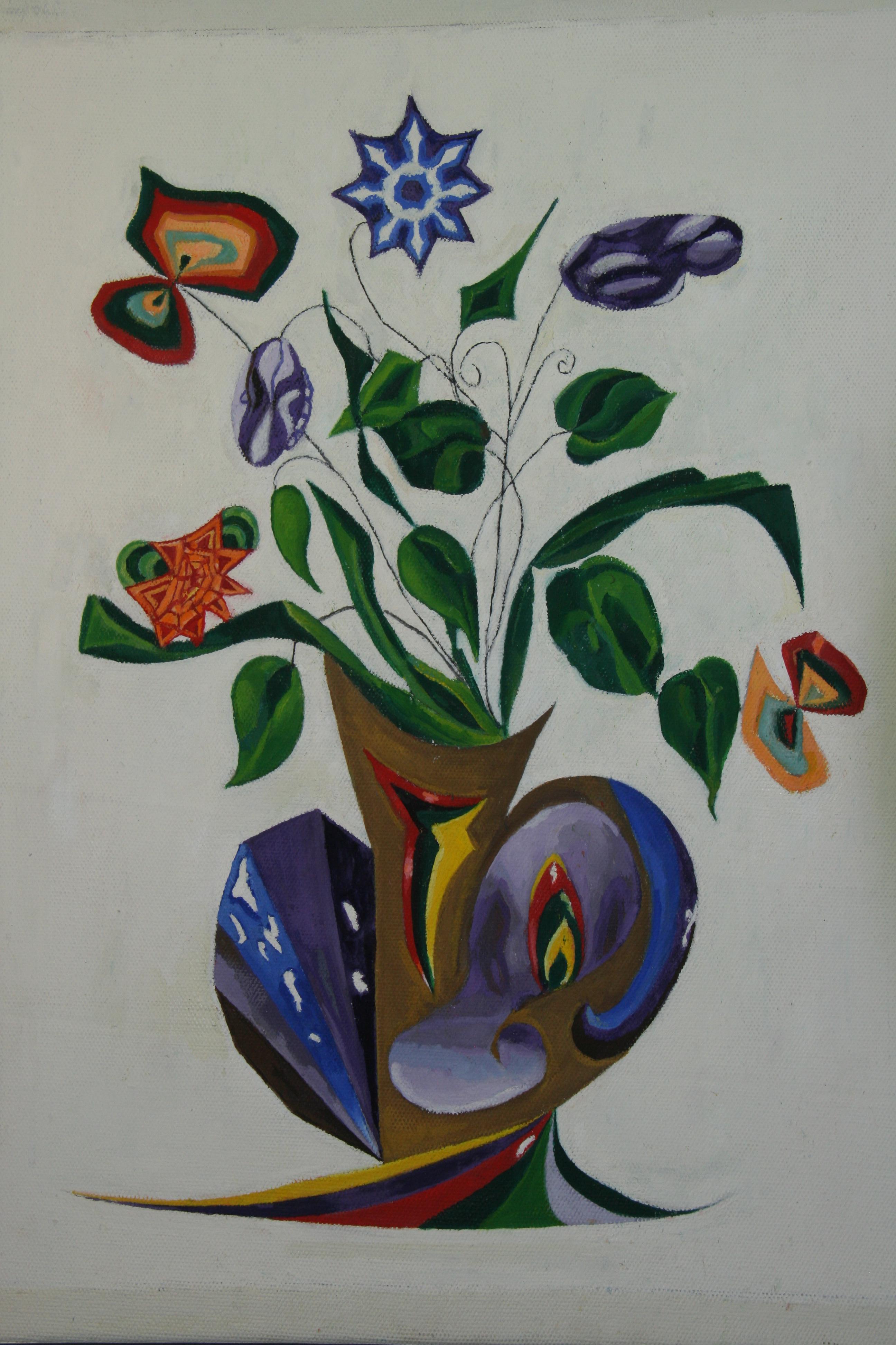 5036 Vintage abstract flower arrangement
Signed on verso