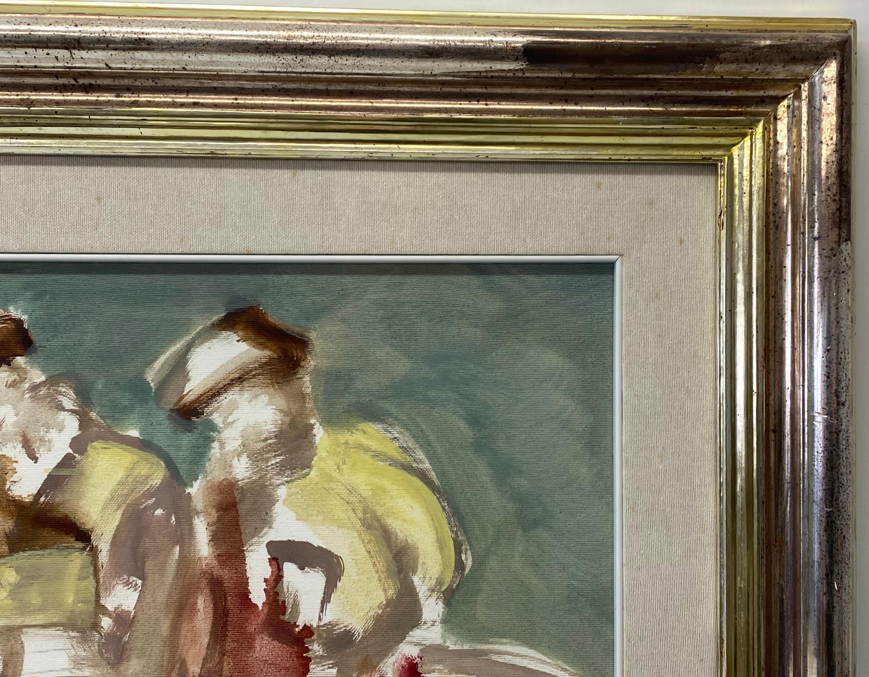 Vintage Abstract Figures on Horseback Original Oil Painting C.1983

Fine original oil on canvas under glass

We are unable to make out the signature

A bit of old fashioned detective work by the new owner may turn up a listed artist

Original oil on