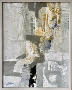 Vintage Abstract Mid-Century Swedish Framed Oil Painting - Beneath