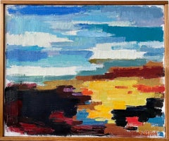 Vintage Abstract Mid-Century Swedish Framed Oil Painting - Shift