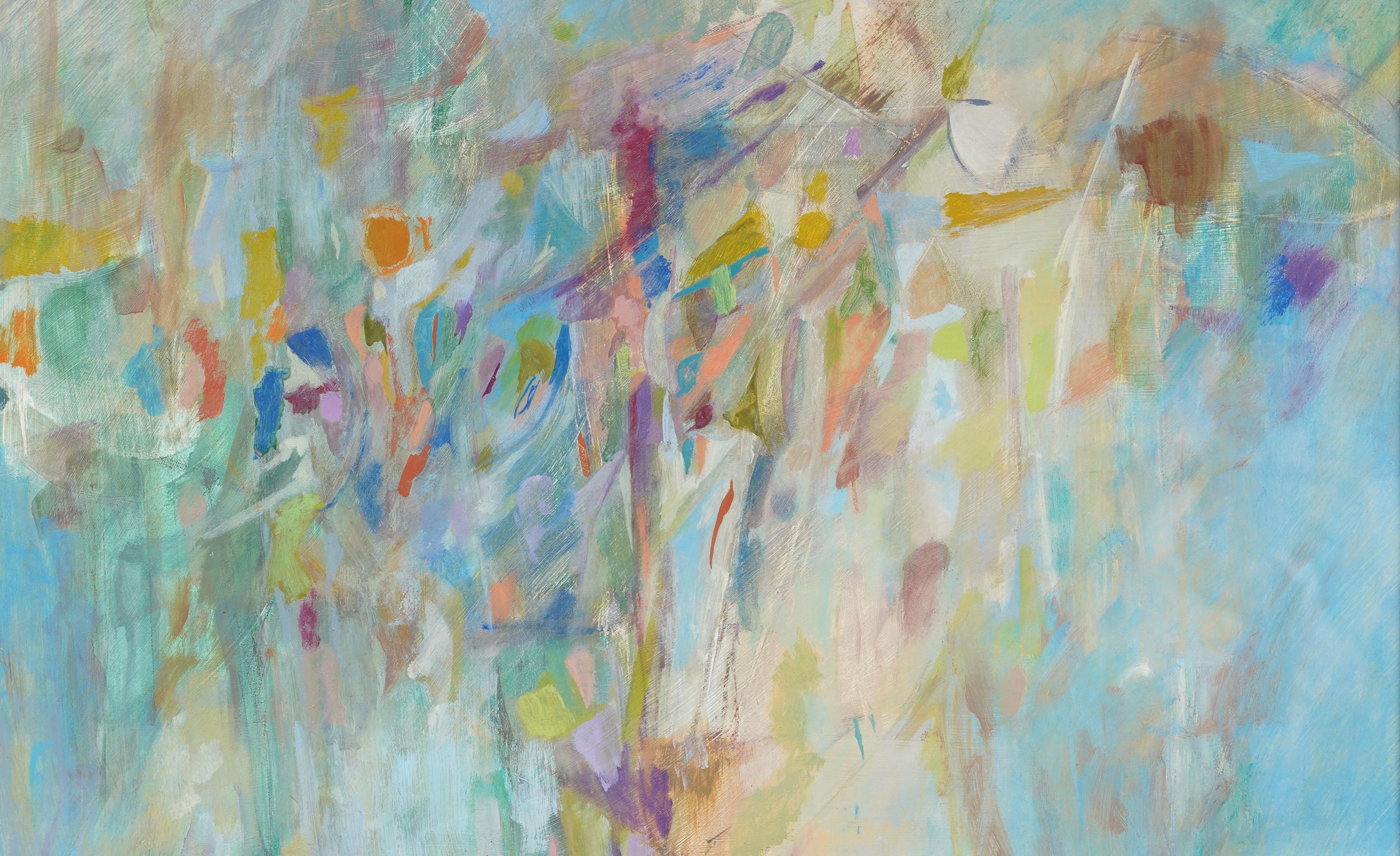 Vintage American Abstract Expressionist gerahmt Modernist MCM Ölgemälde (Braun), Landscape Painting, von Unknown