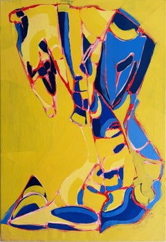 Pintura al óleo Vintage American Abstract Expressionist Modern Mid Century