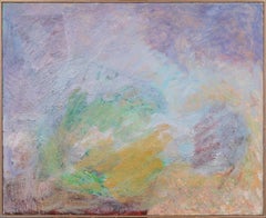 Vintage American Cloudy Pastel-Colored Abstract Oil Painting