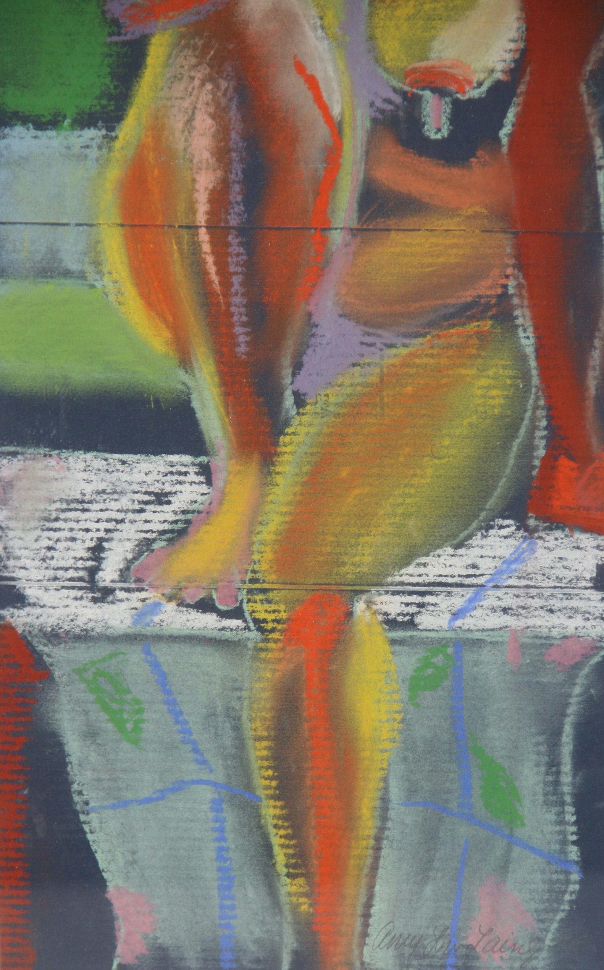 5157 Vintage Cubic nude oil pastel
Signed lower right