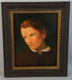 Vintage American Female Figurative Oil Painting"Old Stuguesant"1977