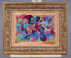 Peinture abstraite américaine vintage encadrée