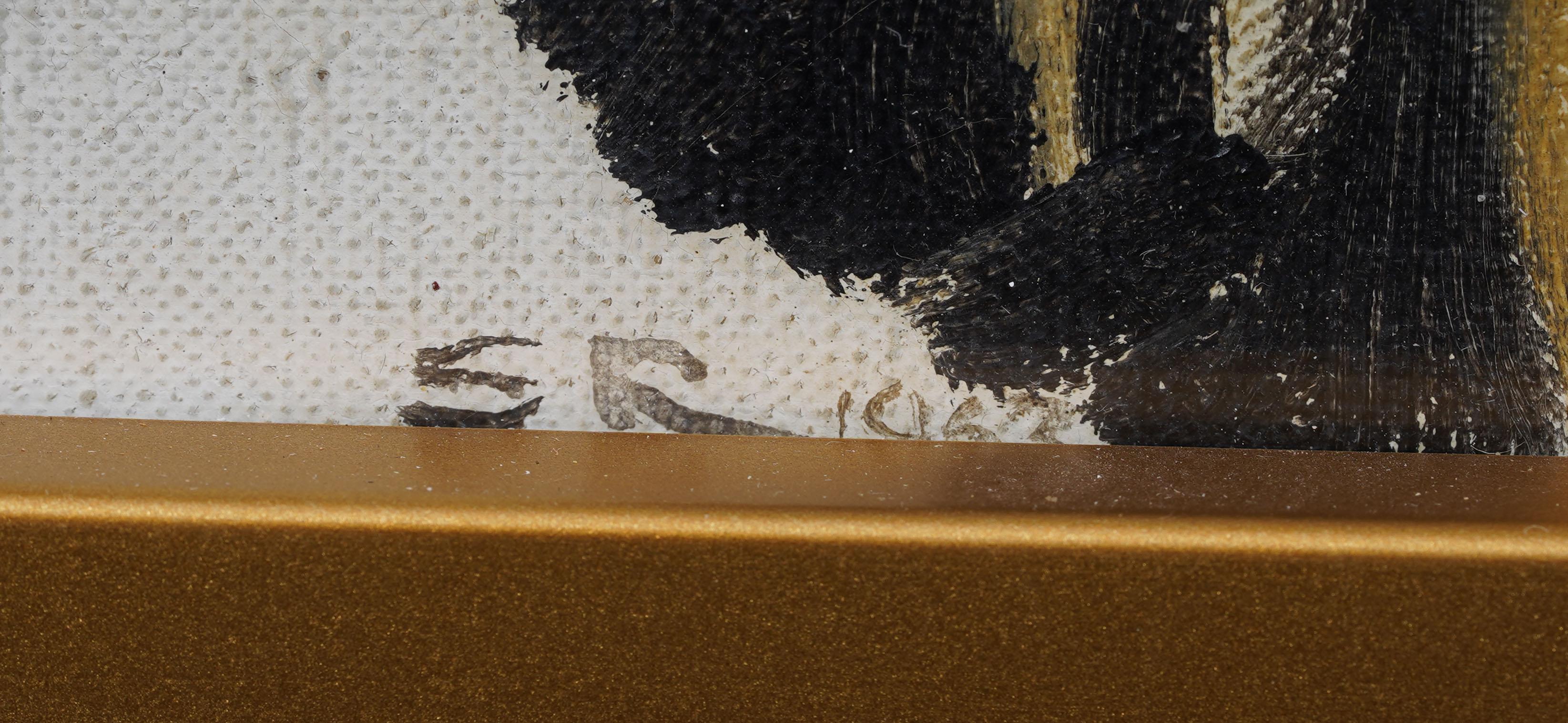 Ritratto di cane impressionista americano d'epoca, dipinto a olio originale incorniciato in vendita 1