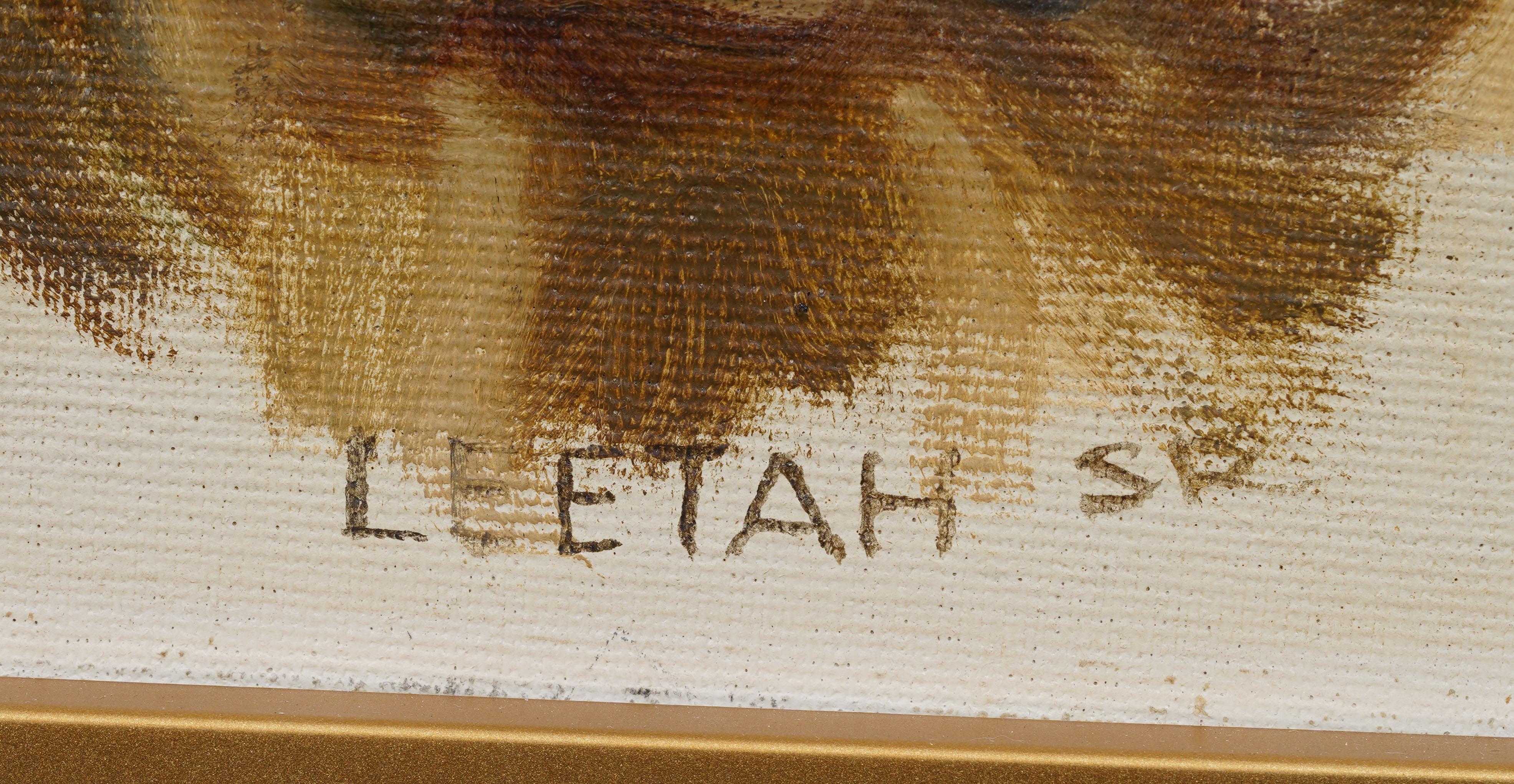 Ritratto di cane impressionista americano d'epoca, dipinto a olio originale incorniciato in vendita 1