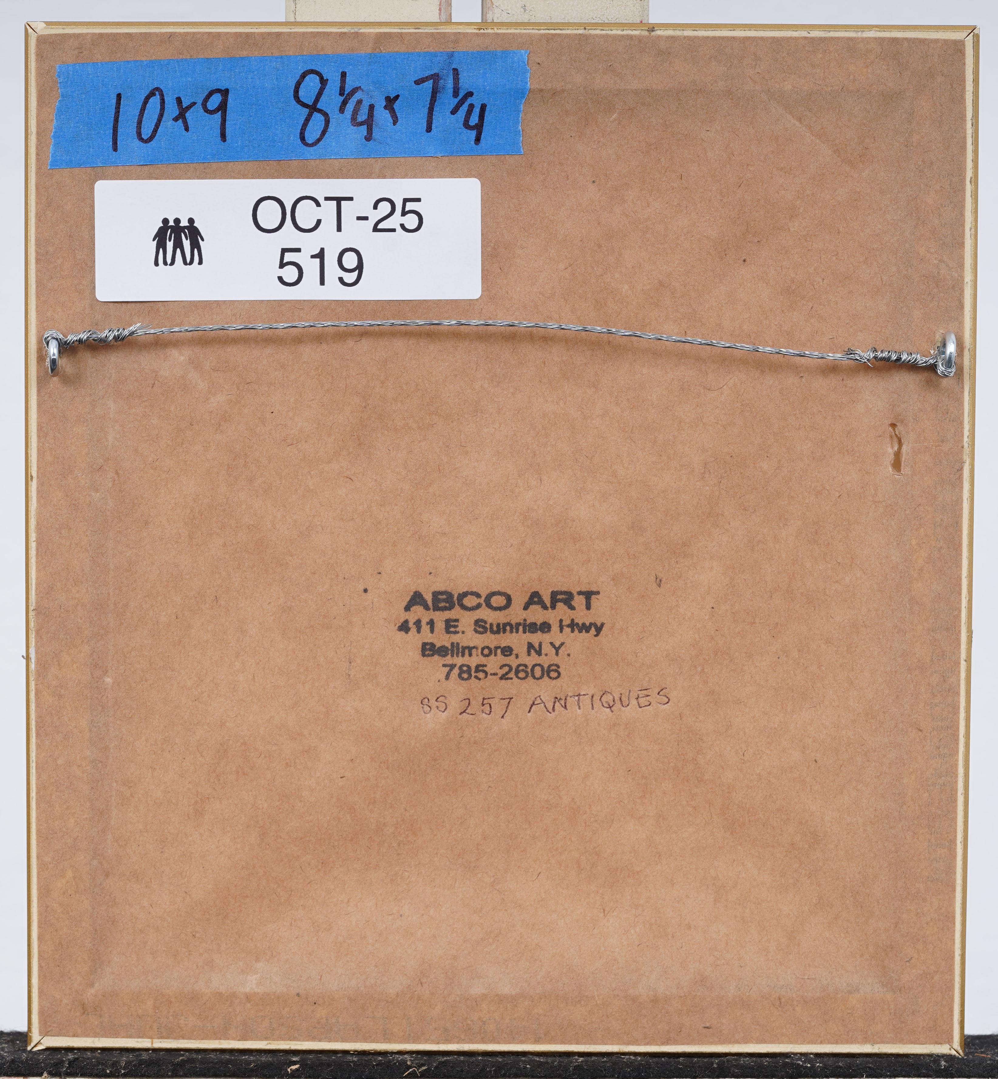 Ritratto di cane impressionista americano d'epoca, dipinto a olio originale incorniciato in vendita 2