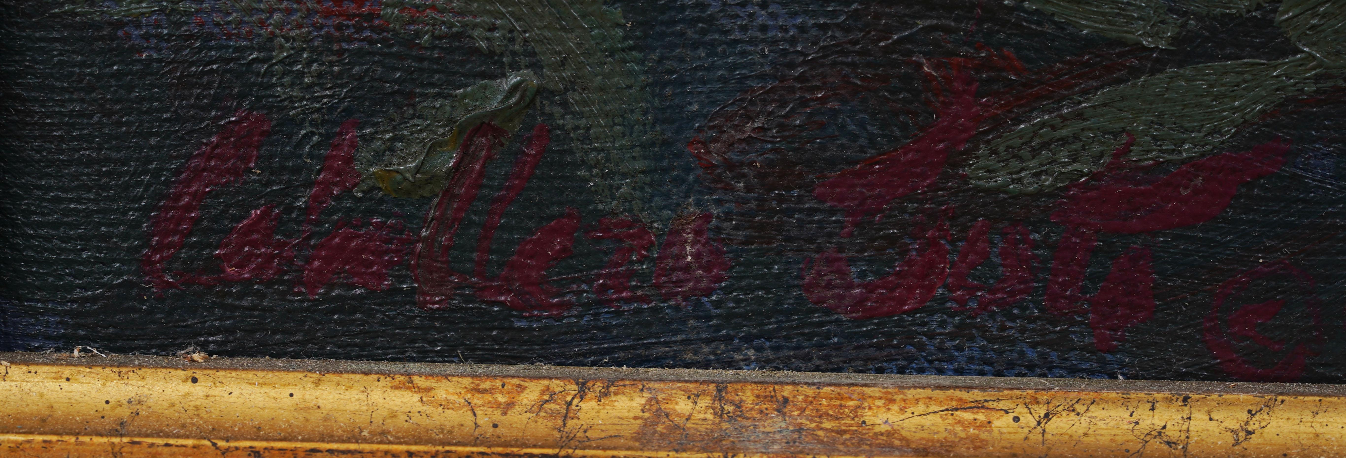 Vintage American Impressionist Landschaft signiert Giltwood gerahmte Ölgemälde im Angebot 2