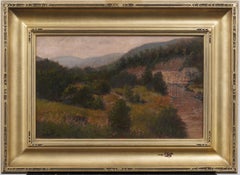 Vintage American Impressionist Signed Landscape Original Framed Oil Painting