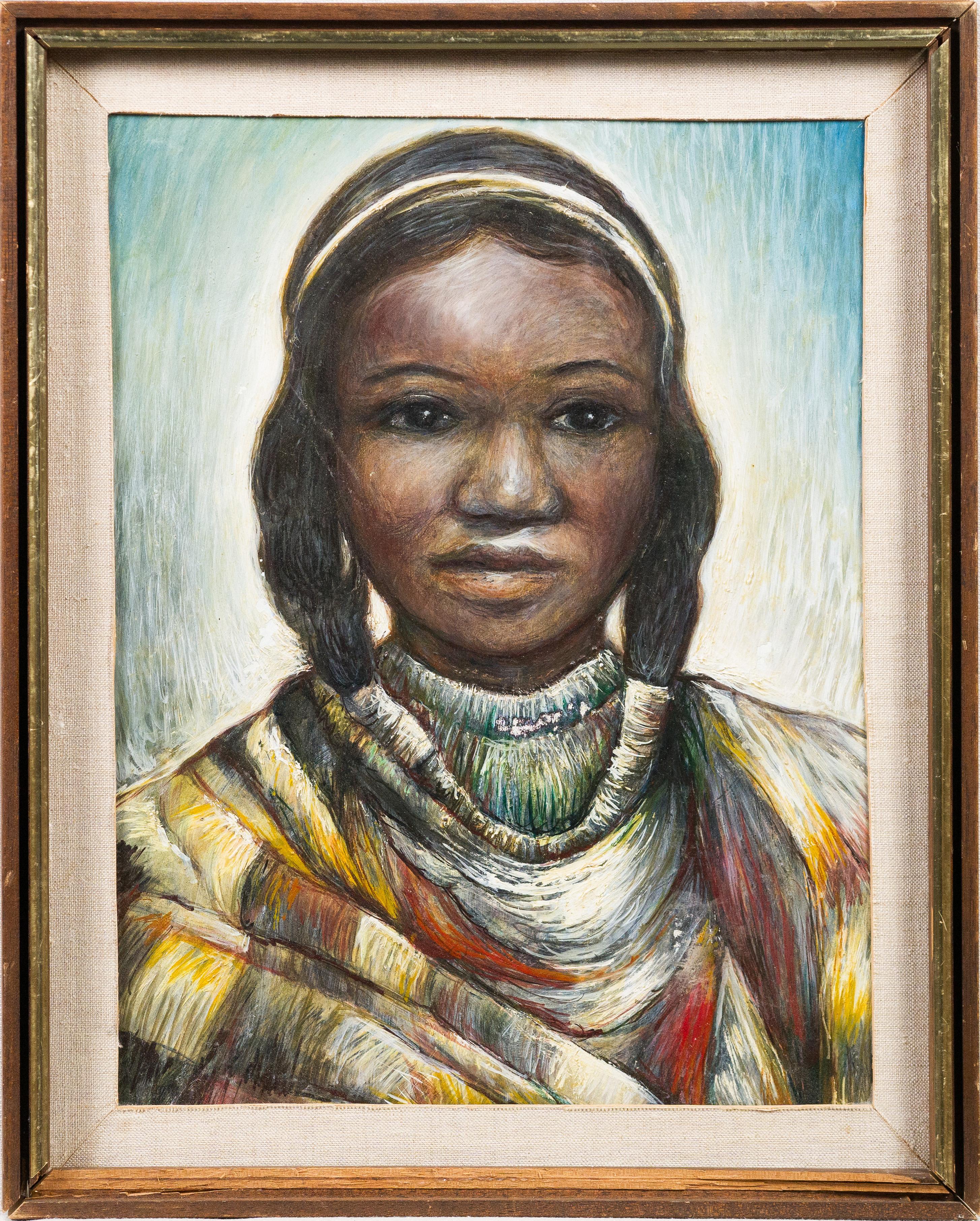 Unknown Portrait Painting – Gerahmtes Porträtgemälde der amerikanischen Impressionisten Taos School in New Mexico, gerahmt