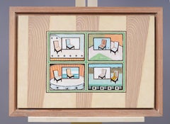 Vintage American Mid-Century Furniture Design Concept Art Oil Painting