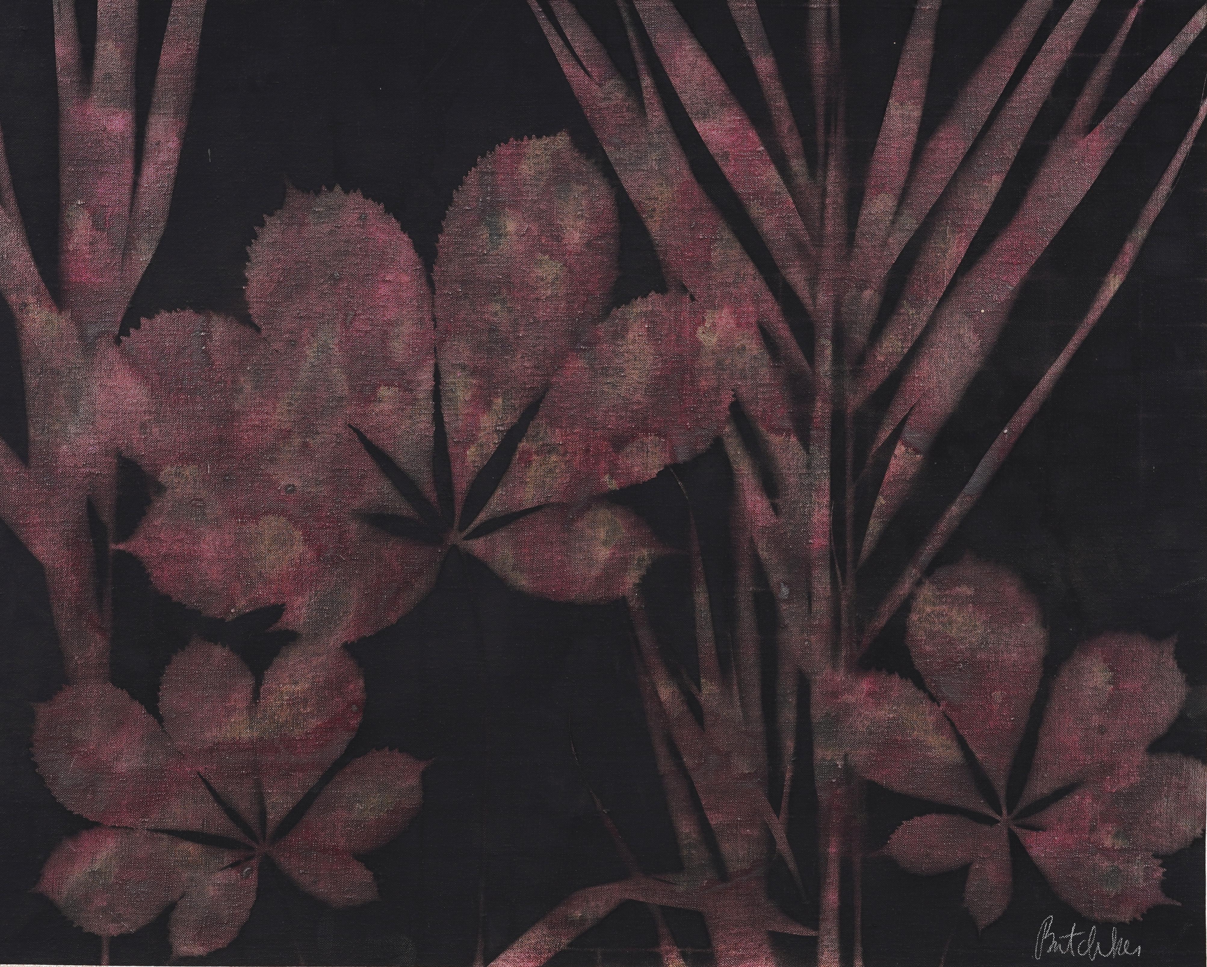 Vintage American Mid Century Modernist Abstract Flower Still Life Oil Painting en vente 2