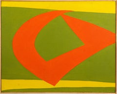 Vintage American Minimalist Mid Century Modern Abstract Signed Oil Painting