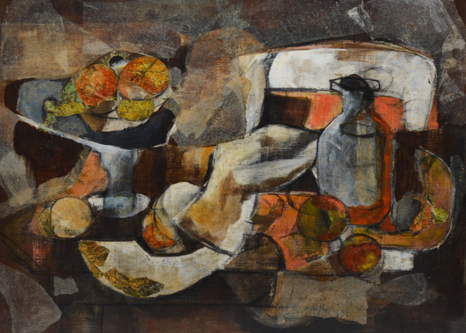 Unknown Vintage American Modern Mid Century Abstract Fruit Still