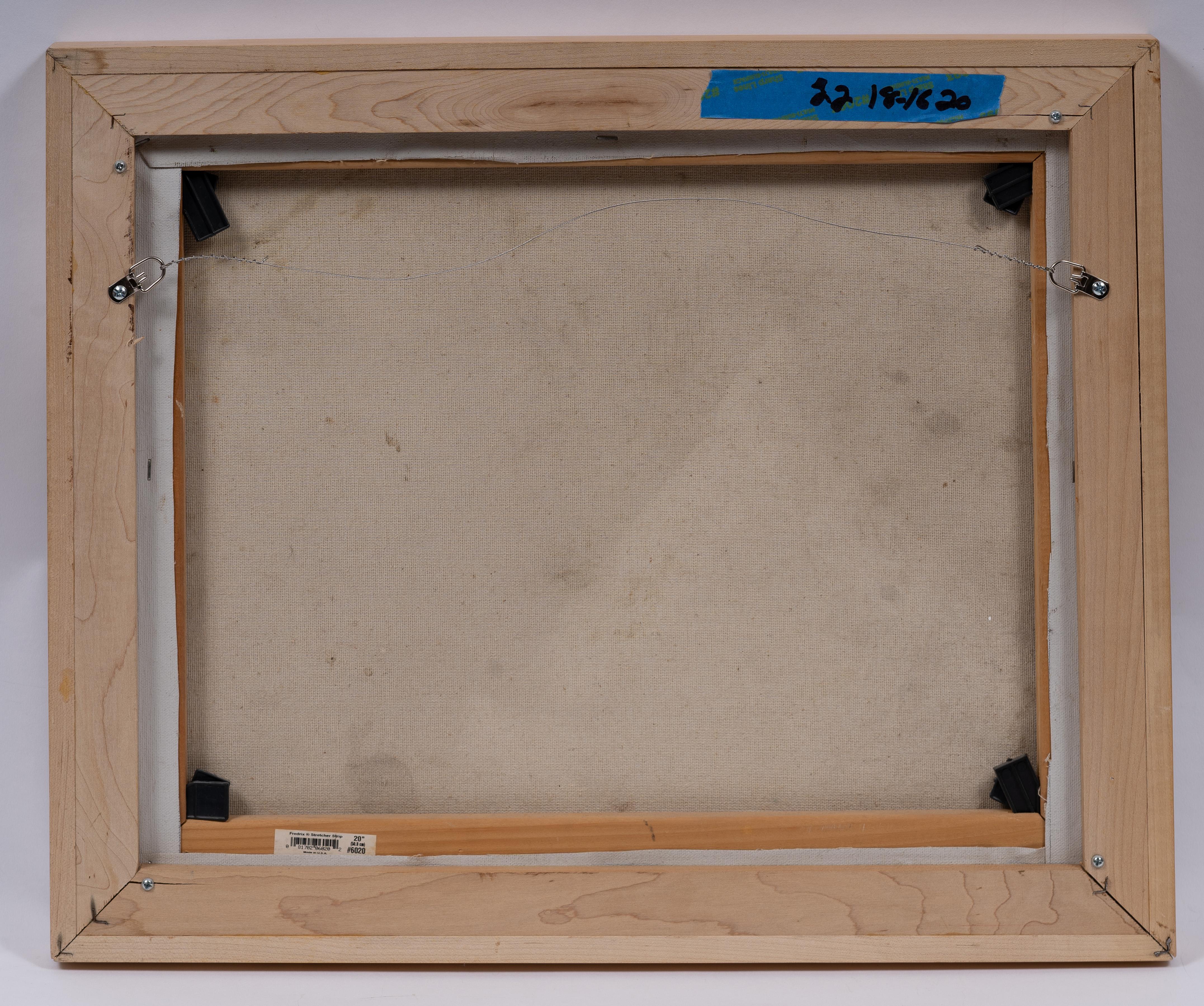 Vintage American Modernist Abstract Cloudscape Mountain Top gerahmt Ölgemälde 3