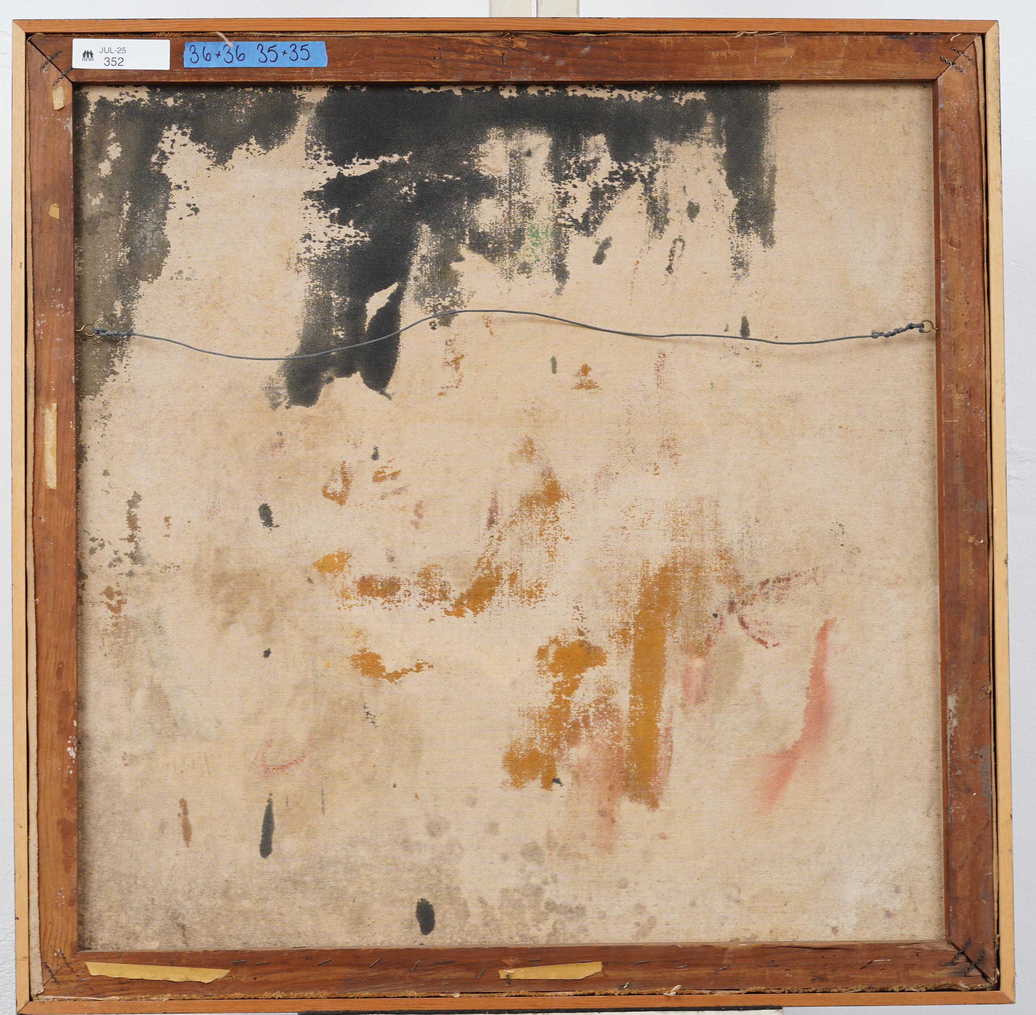 Vintage American Modernist Abstract Expressionist Framed Large Oil Painting For Sale 5