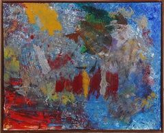 Vintage American Modernist Abstract Expressionist Framed Oil Painting